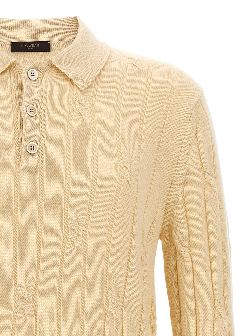 ZANONE Beige Virgin Wool Polo Shirt
