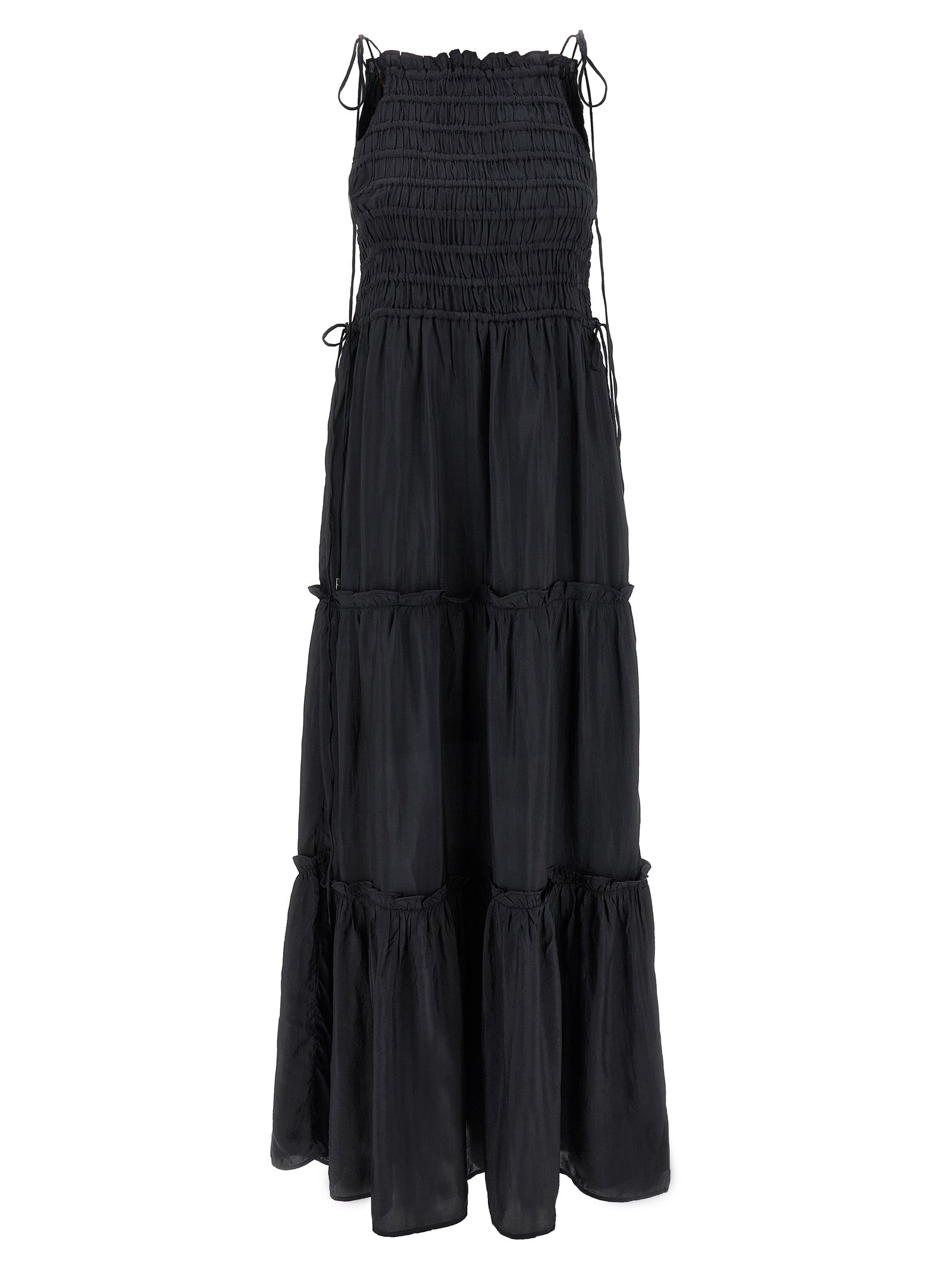 Ganni Gray Viscose Long Dress