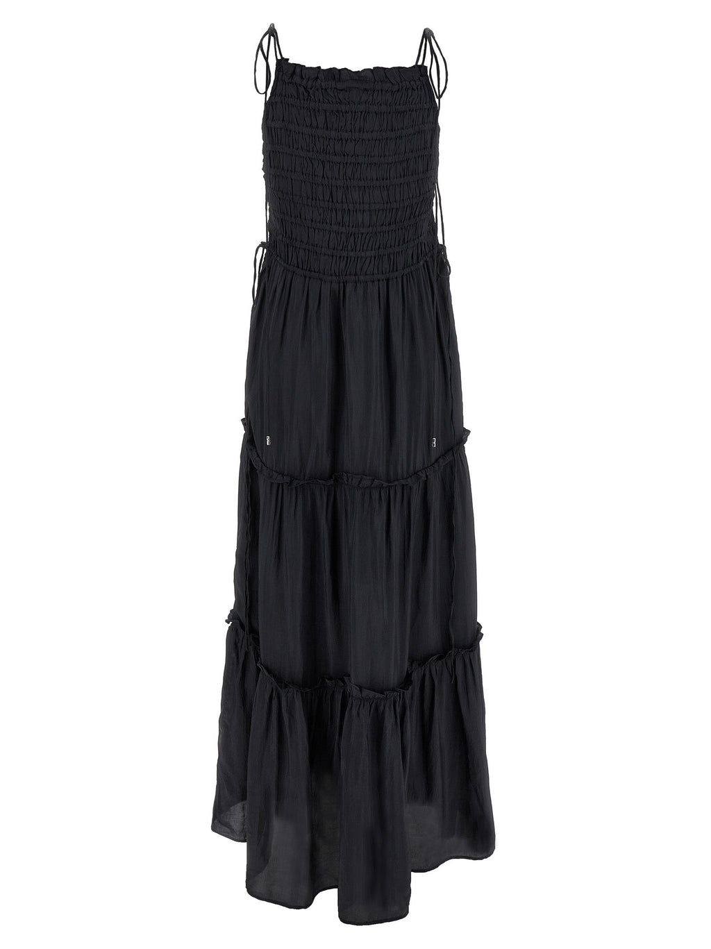 Ganni Gray Viscose Long Dress