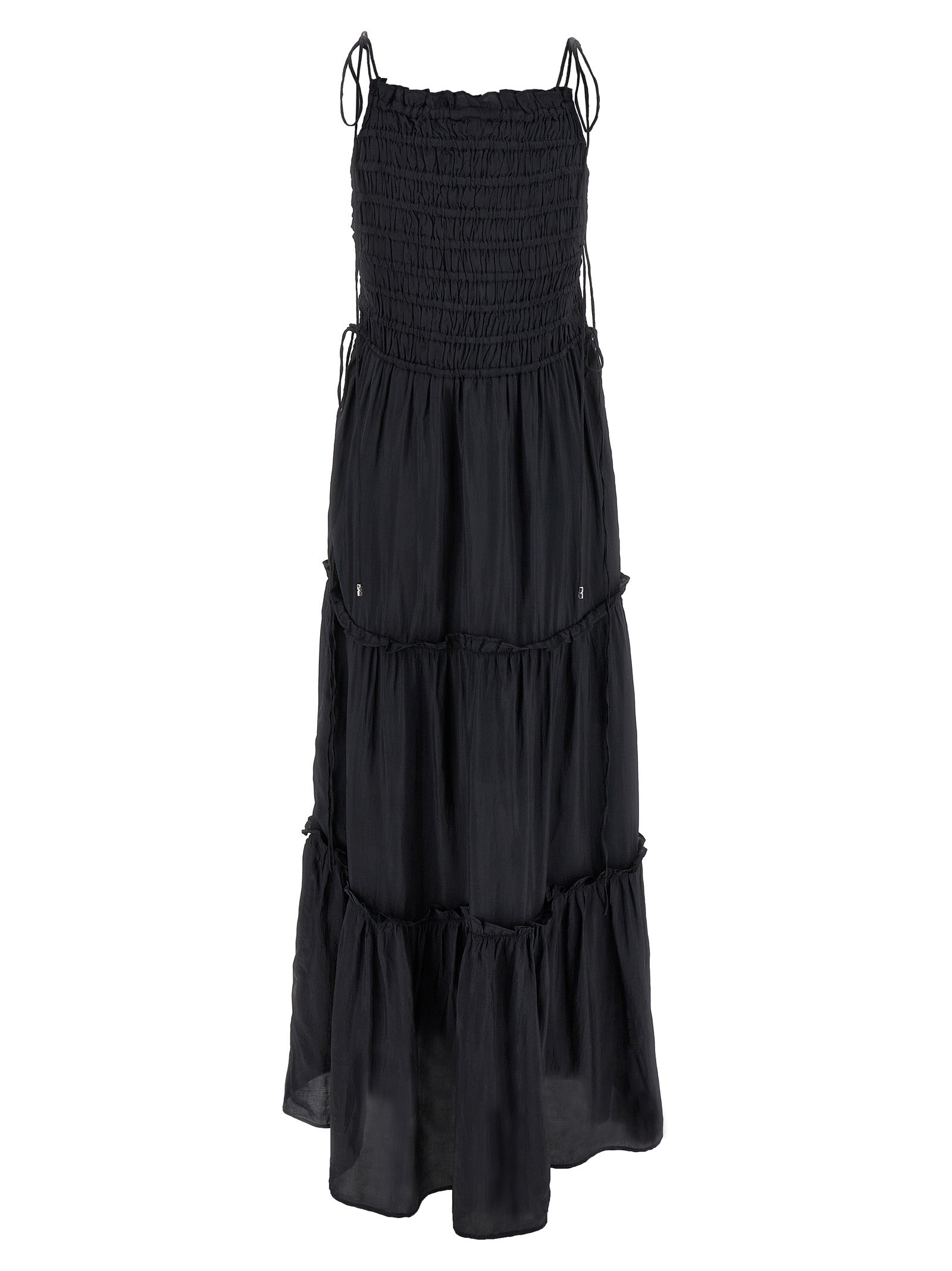 Ganni Gray Viscose Long Dress