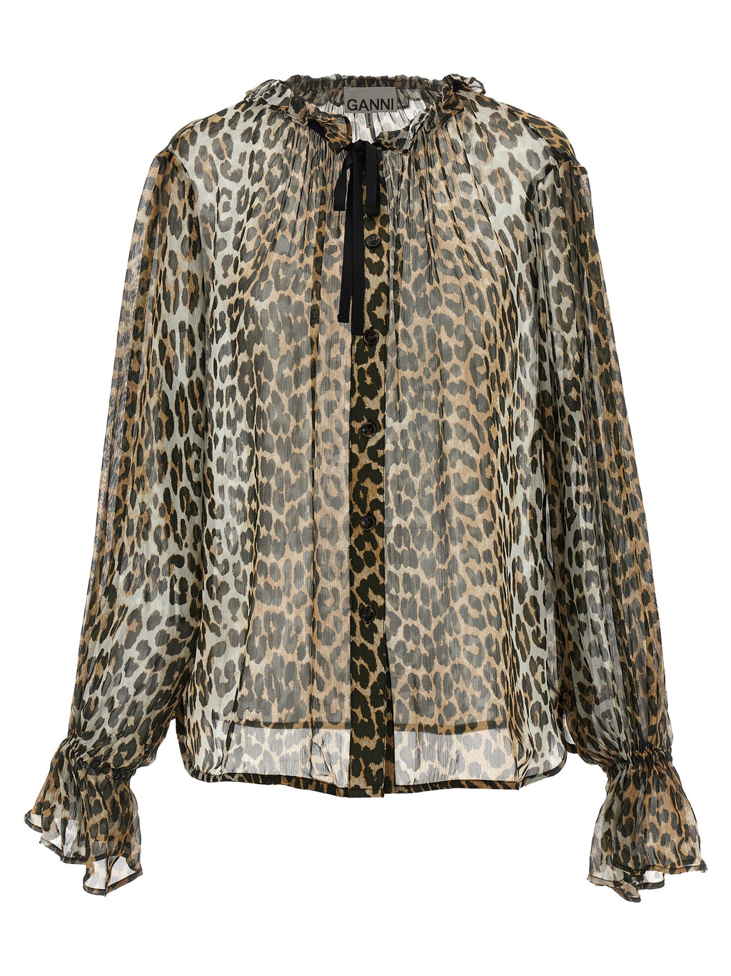 Ganni Brown Viscose Blouse