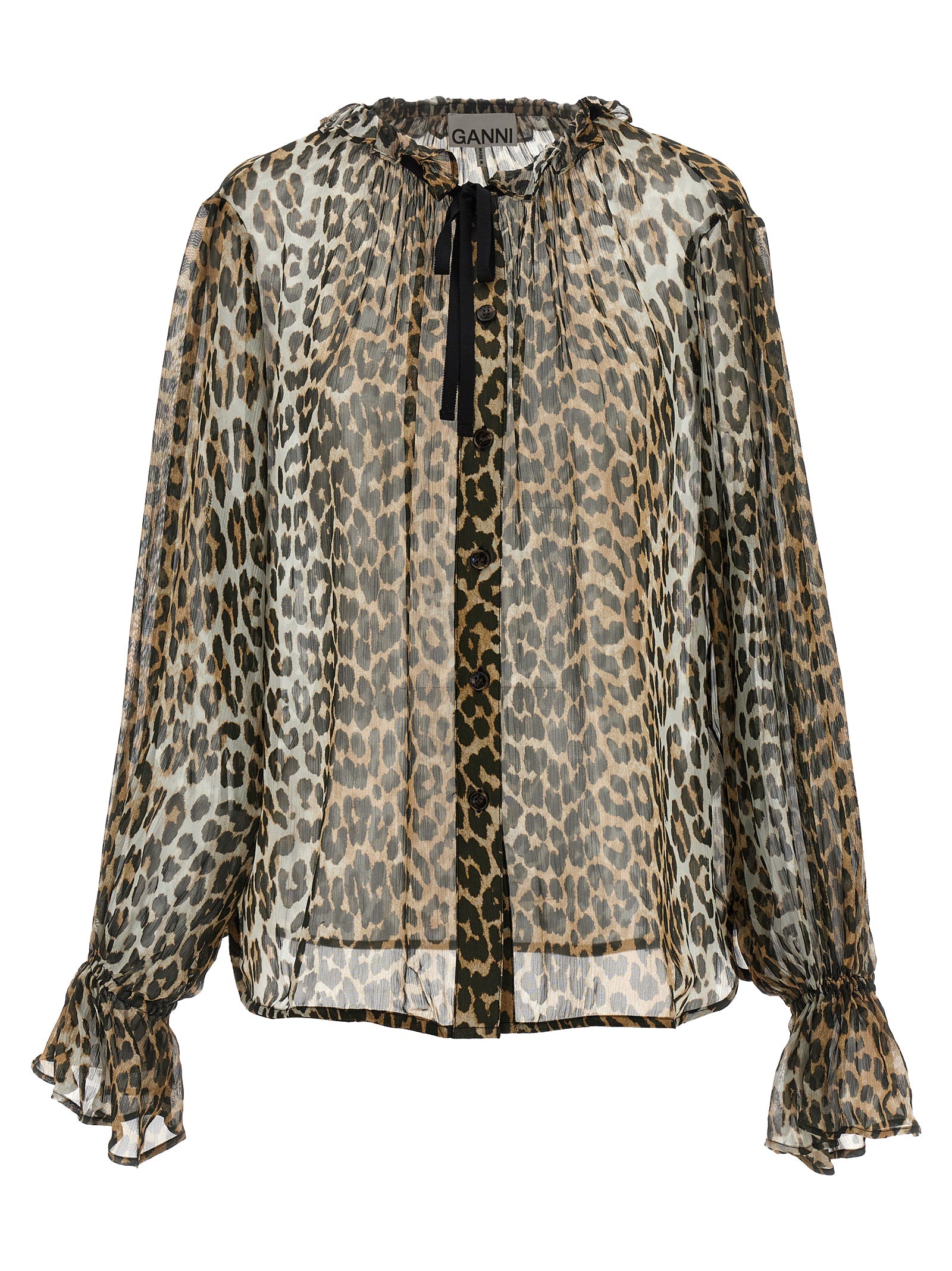 Ganni Brown Viscose Blouse