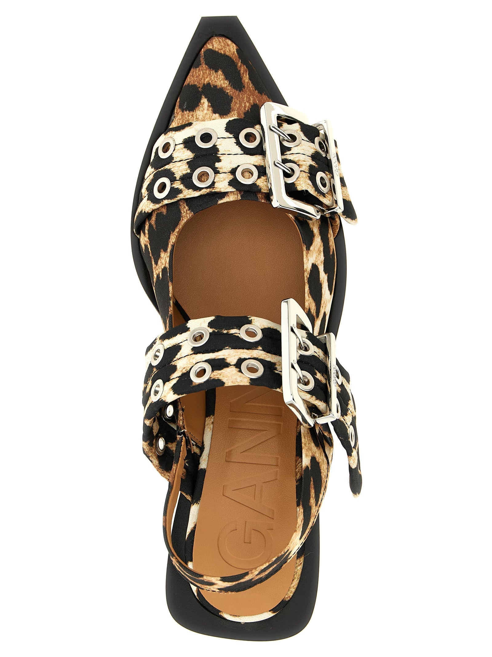 Ganni Multicolor Polyester Ballet Flats