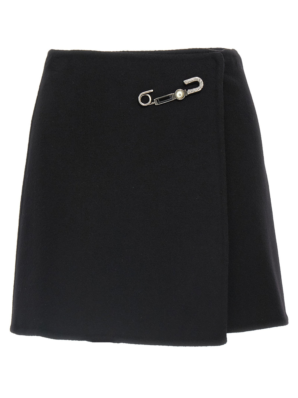 Ermanno Scervino Black Virgin Wool Long Skirt