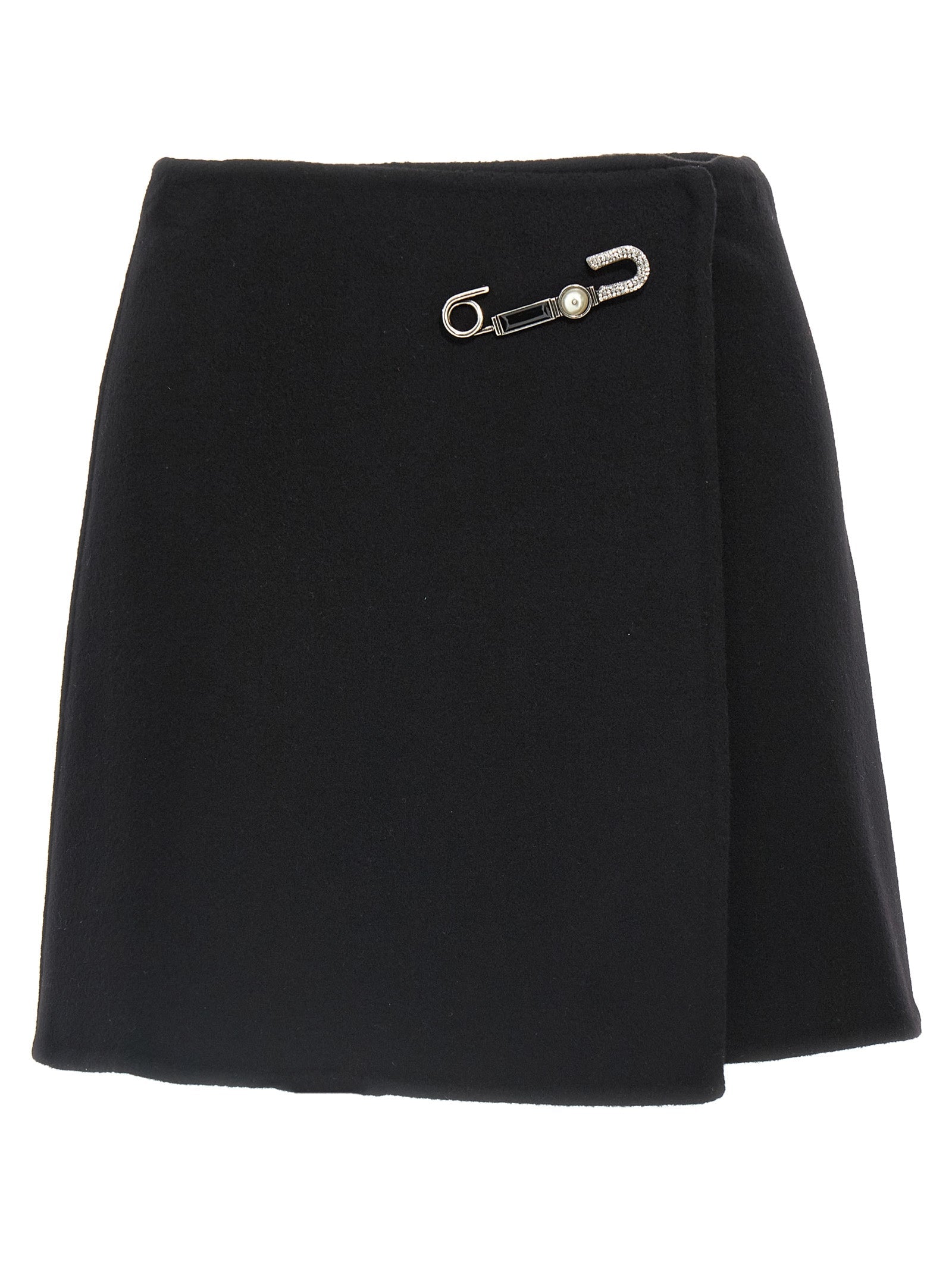 Ermanno Scervino Black Virgin Wool Long Skirt