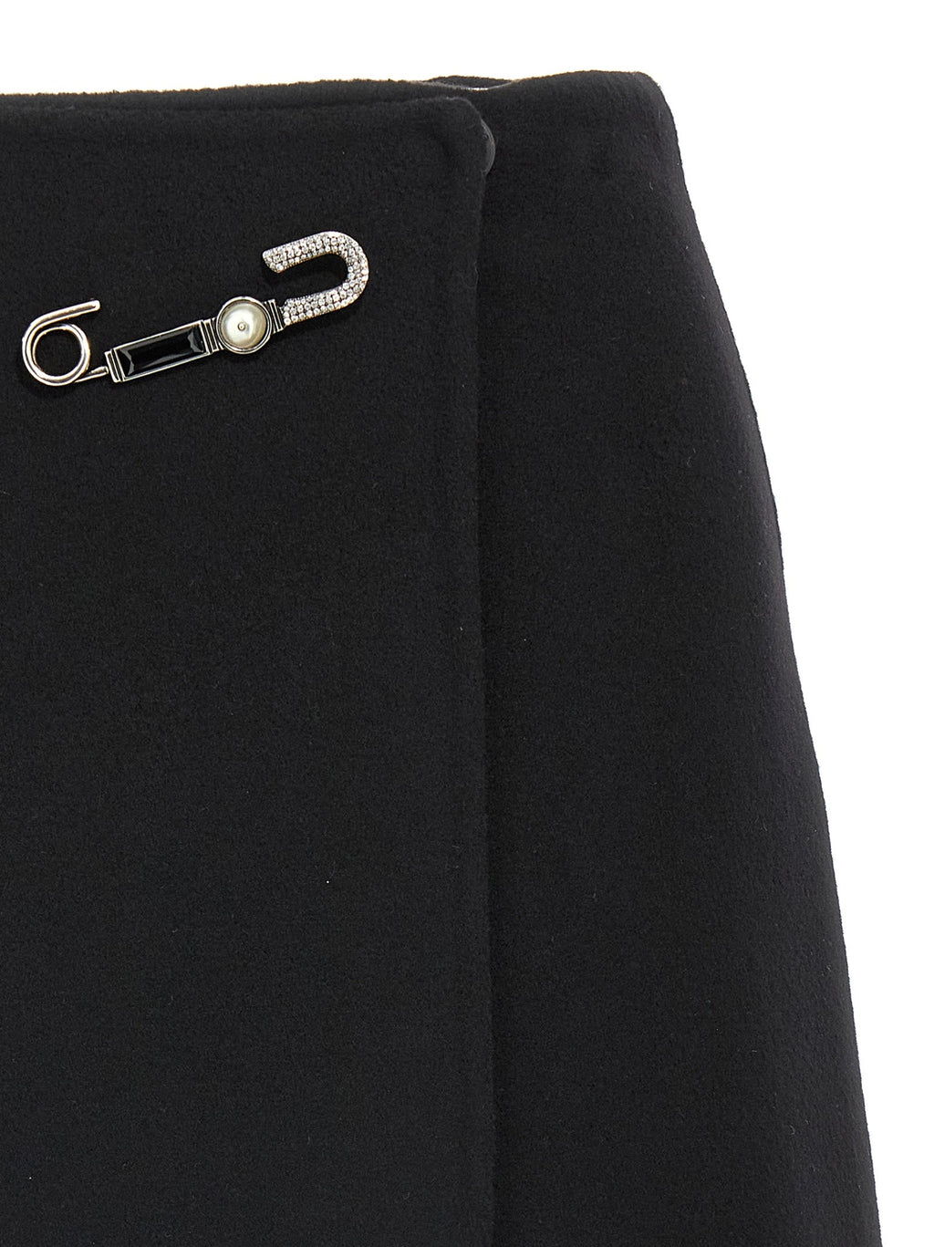 Ermanno Scervino Black Virgin Wool Long Skirt