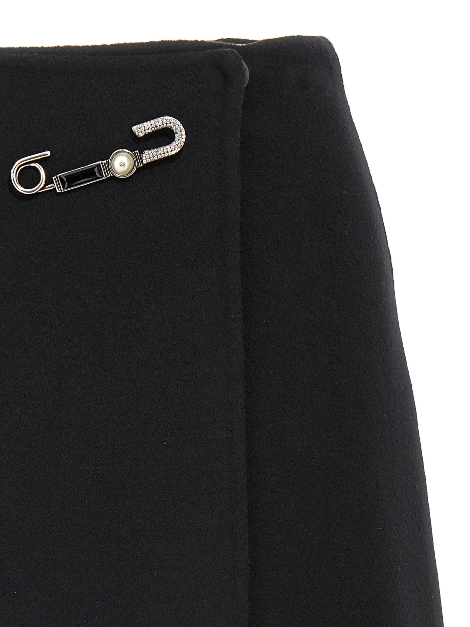 Ermanno Scervino Black Virgin Wool Long Skirt