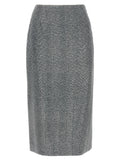 Ermanno Scervino Gray Silk Midi Skirt
