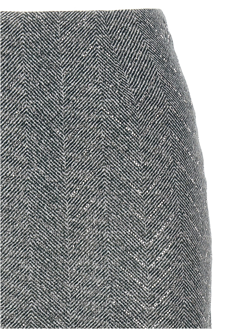 Ermanno Scervino Gray Silk Midi Skirt