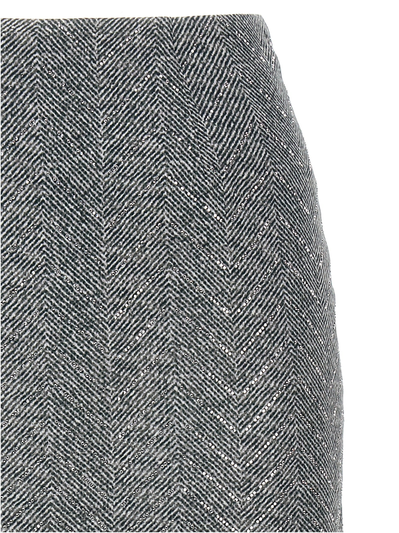 Ermanno Scervino Gray Silk Midi Skirt