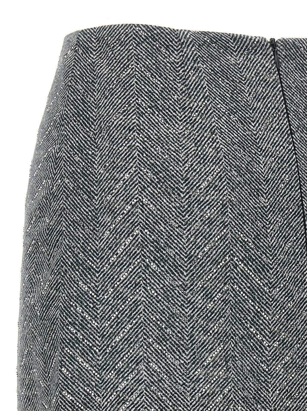 Ermanno Scervino Gray Silk Midi Skirt