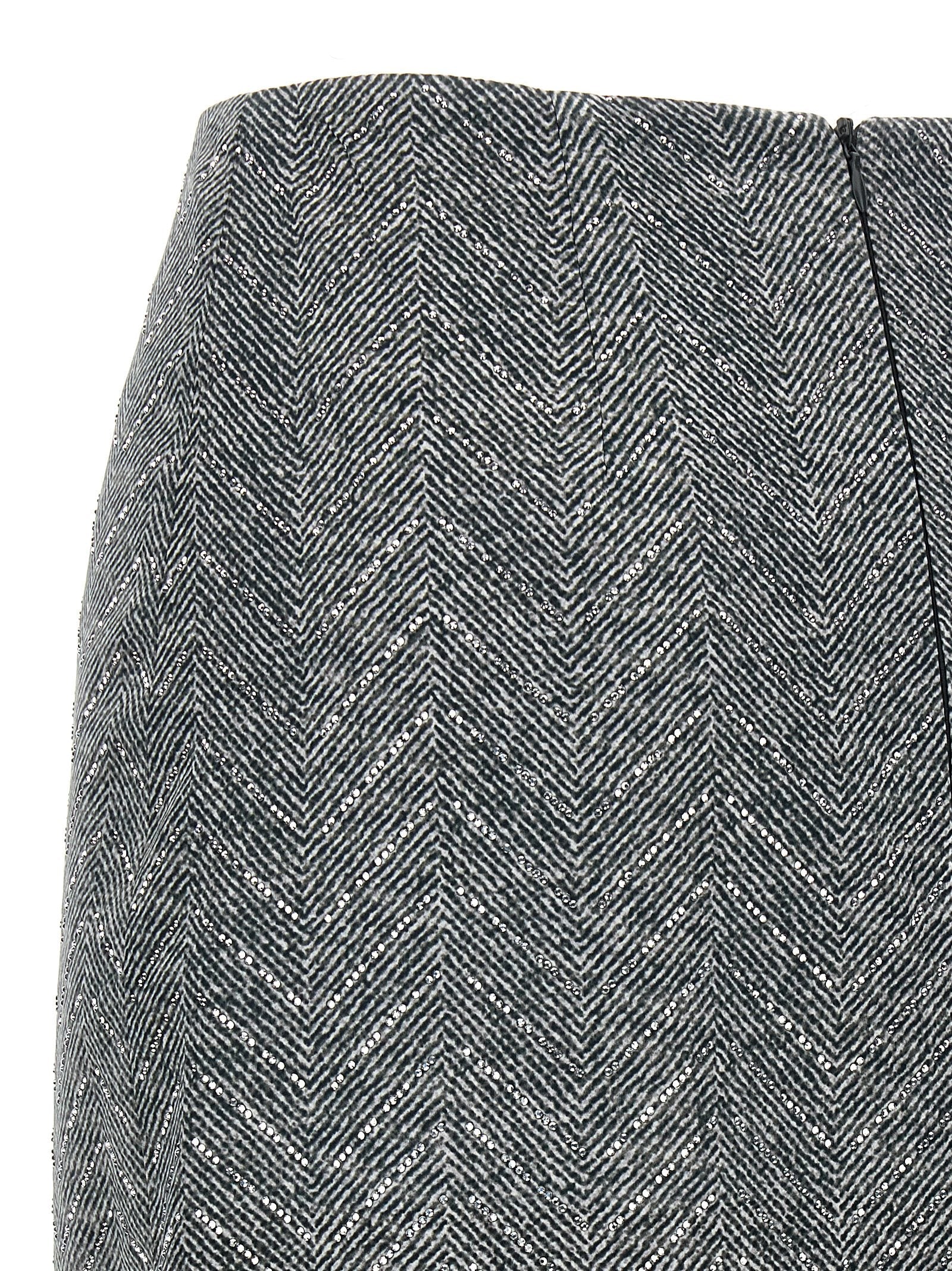 Ermanno Scervino Gray Silk Midi Skirt