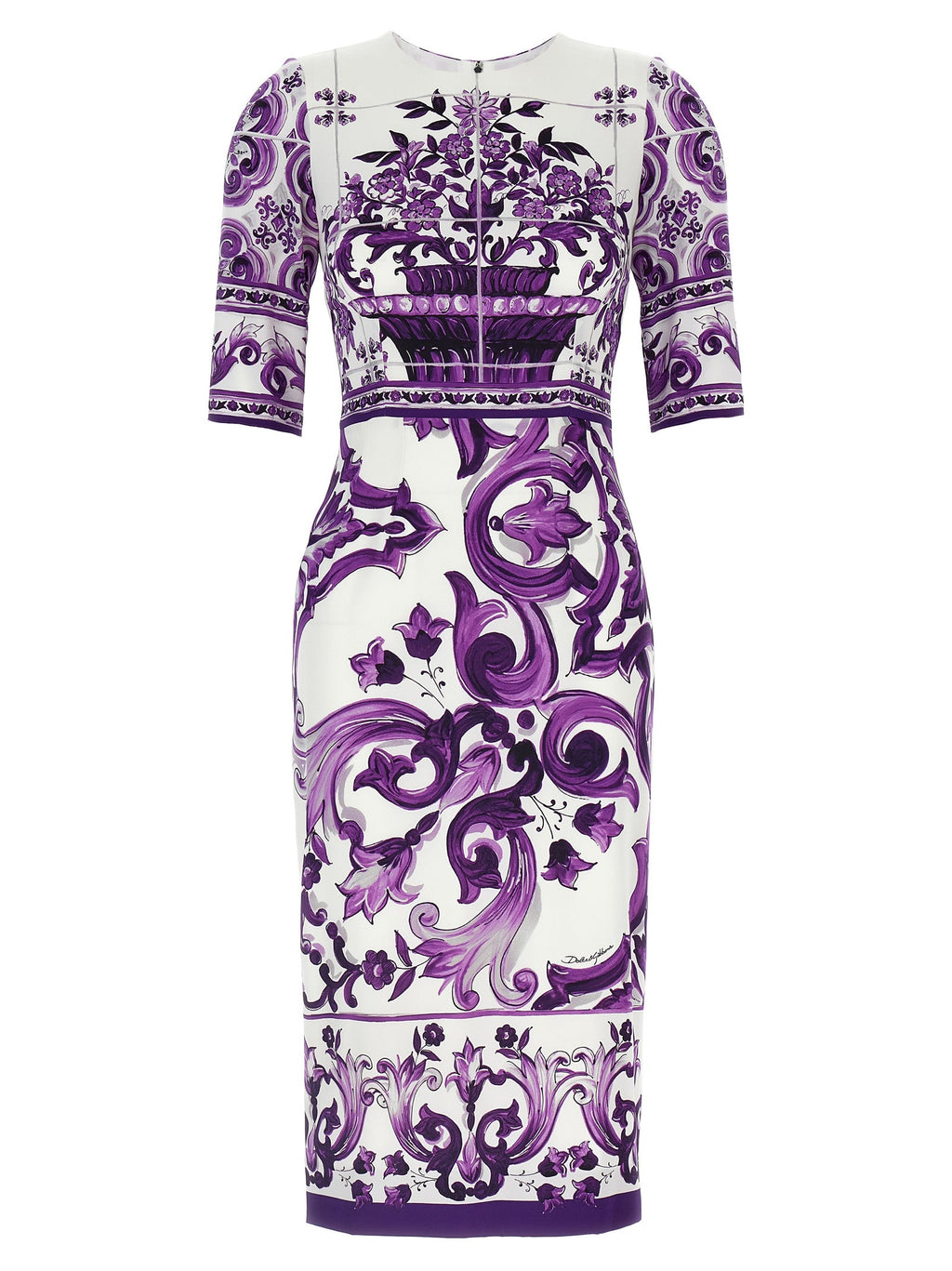Dolce & Gabbana Purple Silk Midi Dress