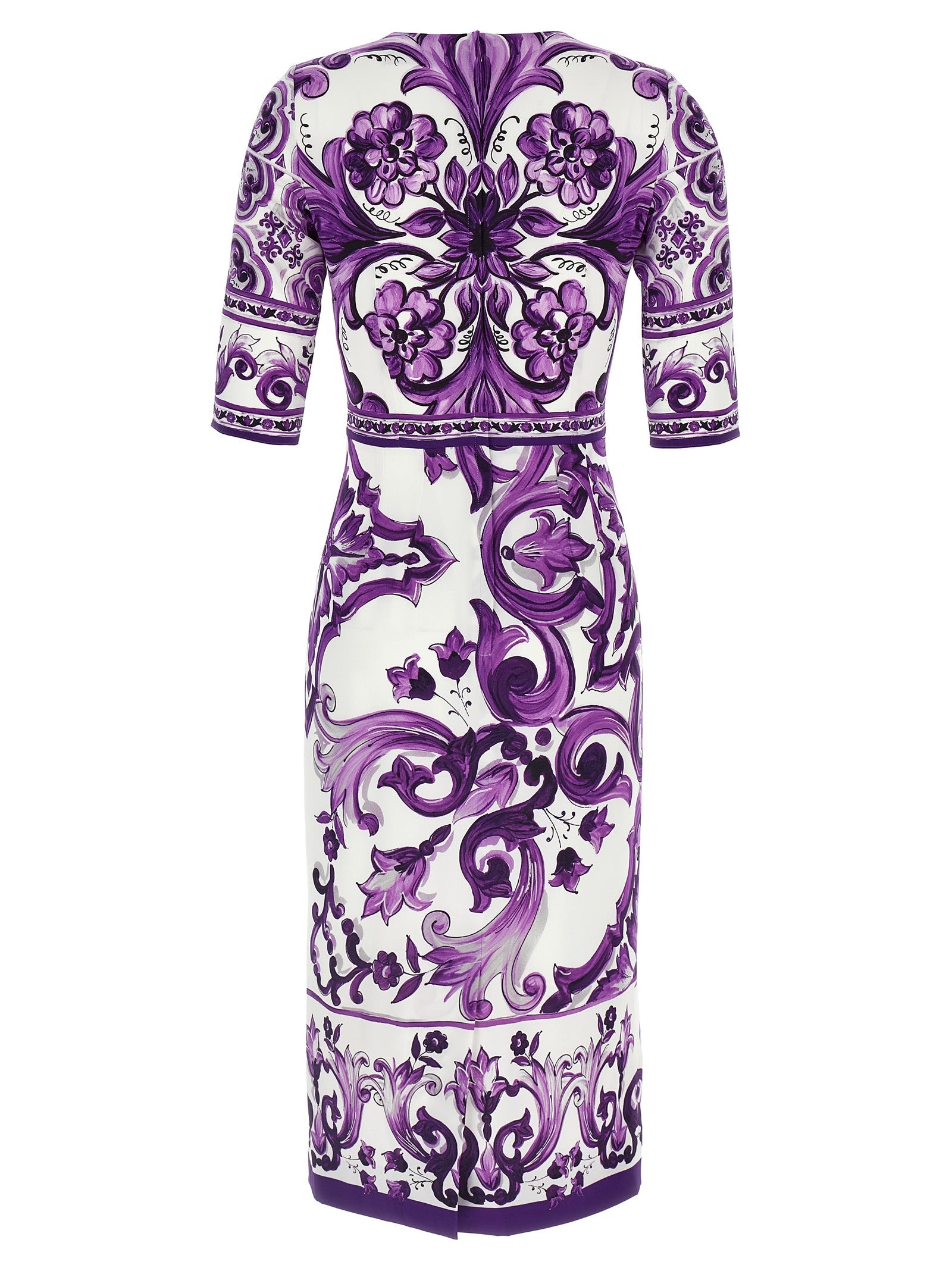 Dolce & Gabbana Purple Silk Midi Dress