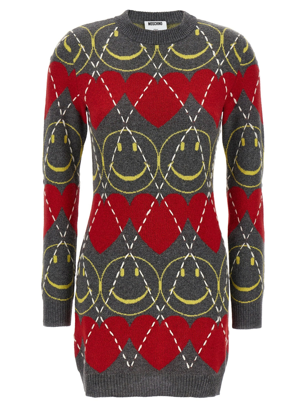 Moschino Multicolor Wool Short Dress