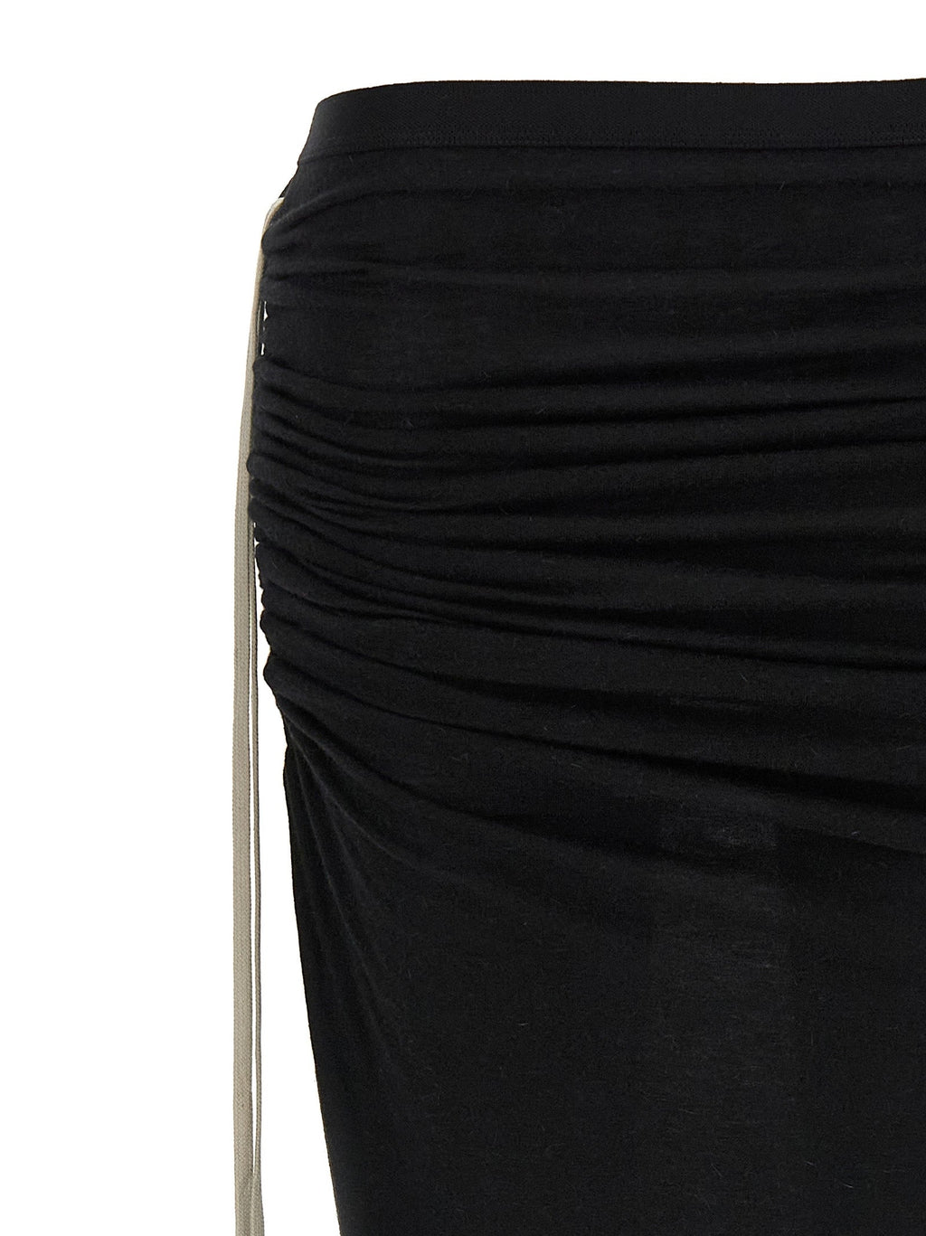 Rick Owens Black Wool Mini Skirt