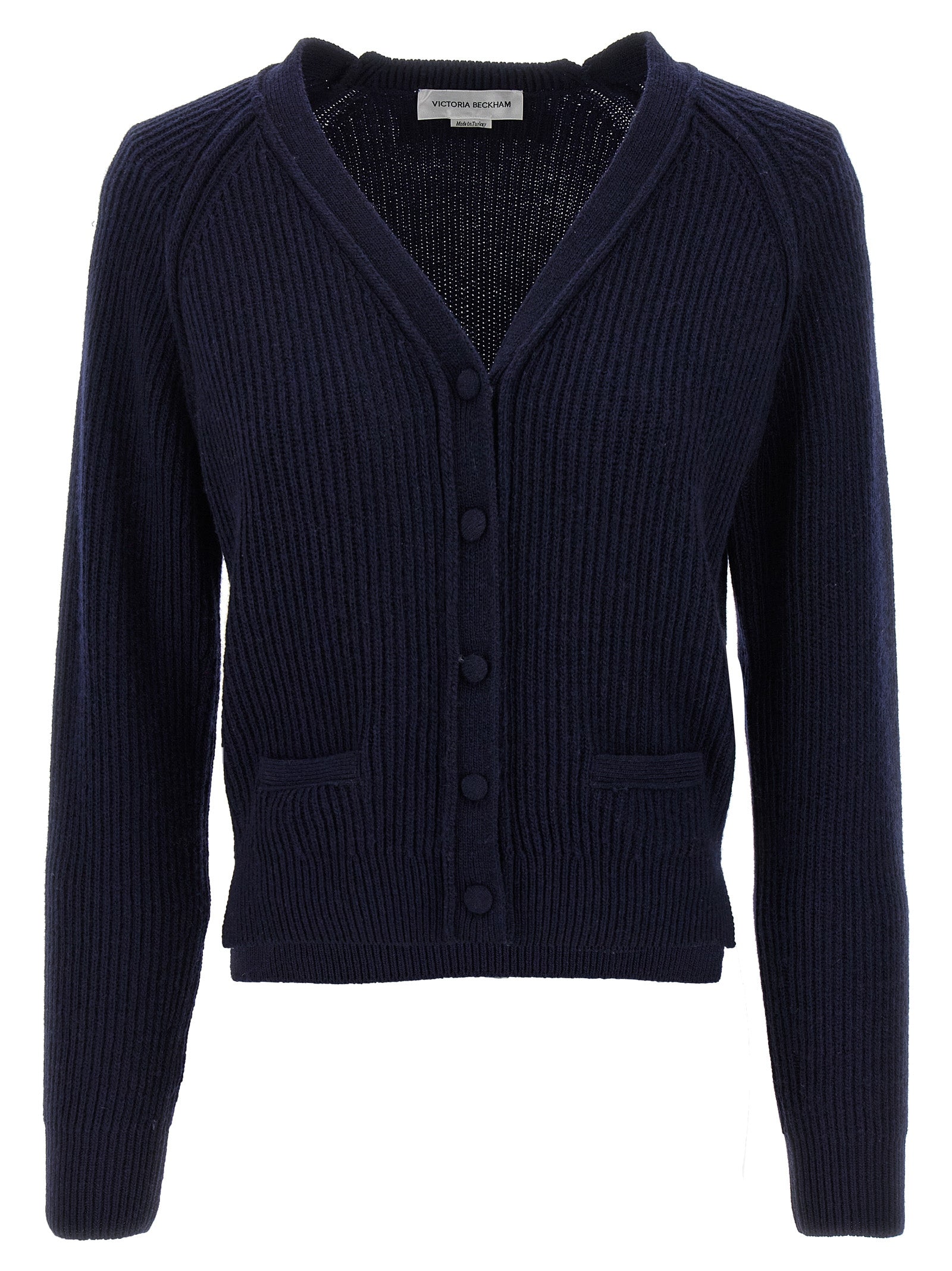 Victoria Beckham Blue Wool Cardigan