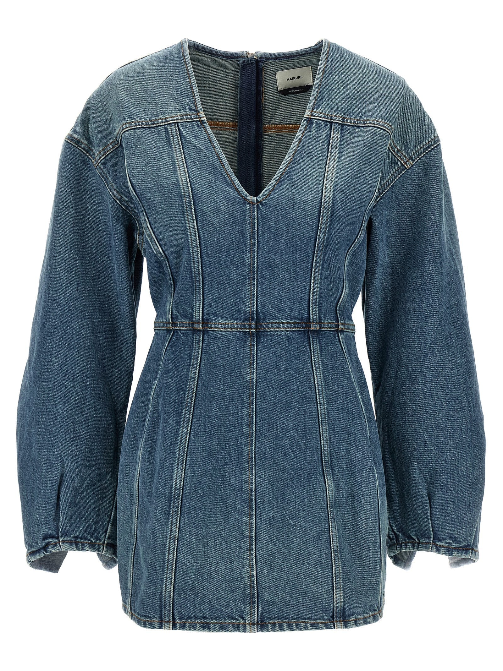 Haikure Blue Cotton Short Dress