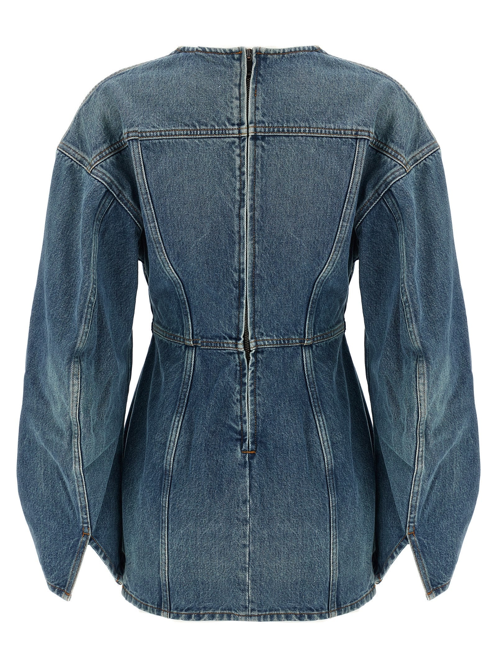 Haikure Blue Cotton Short Dress