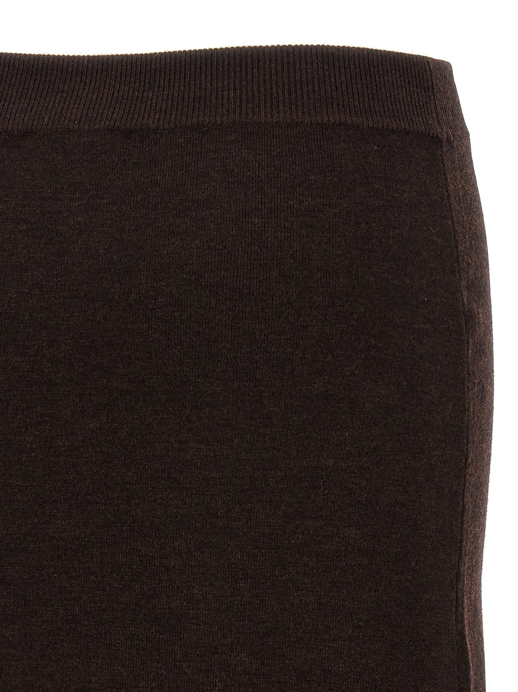 Victoria Beckham Brown Wool Midi Skirt