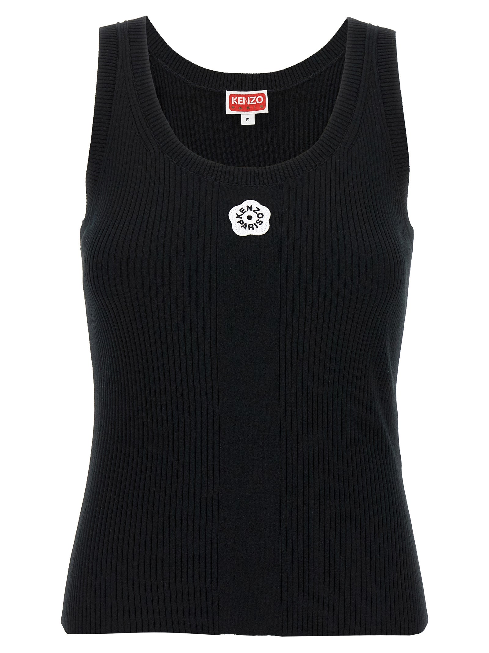 Kenzo Black Viscose Sleeveles T-Shirt