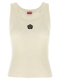 Kenzo White Viscose Sleeveles T-Shirt