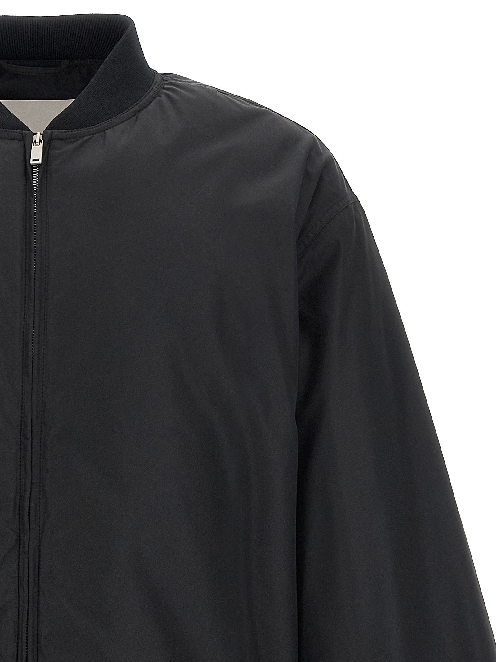 Jil Sander Black Polyester Bomber