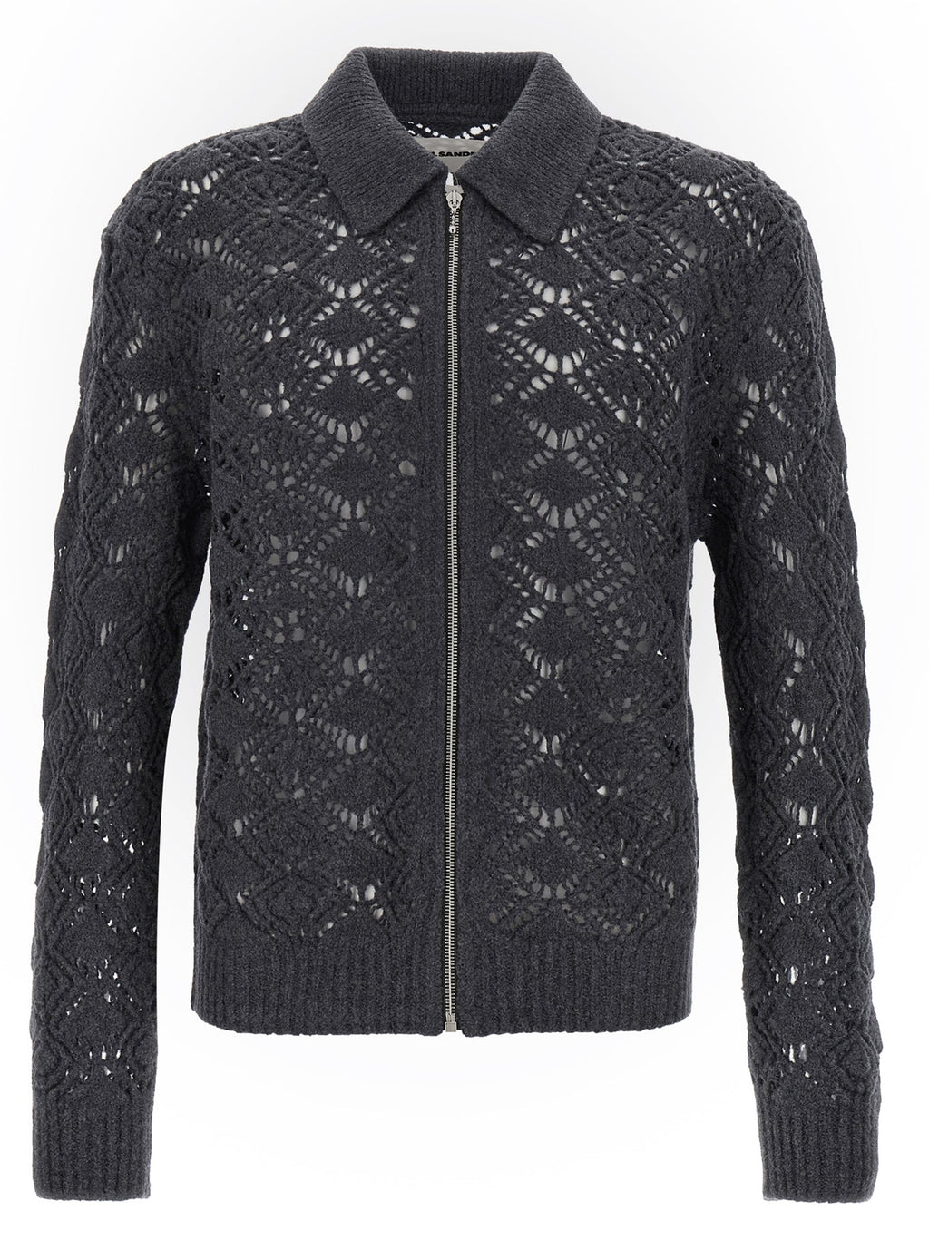 Jil Sander Gray Virgin Wool Cardigan