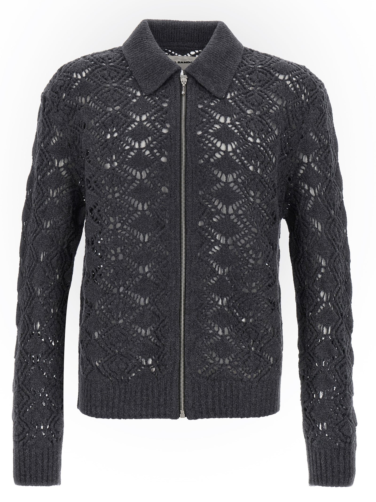 Jil Sander Gray Virgin Wool Cardigan