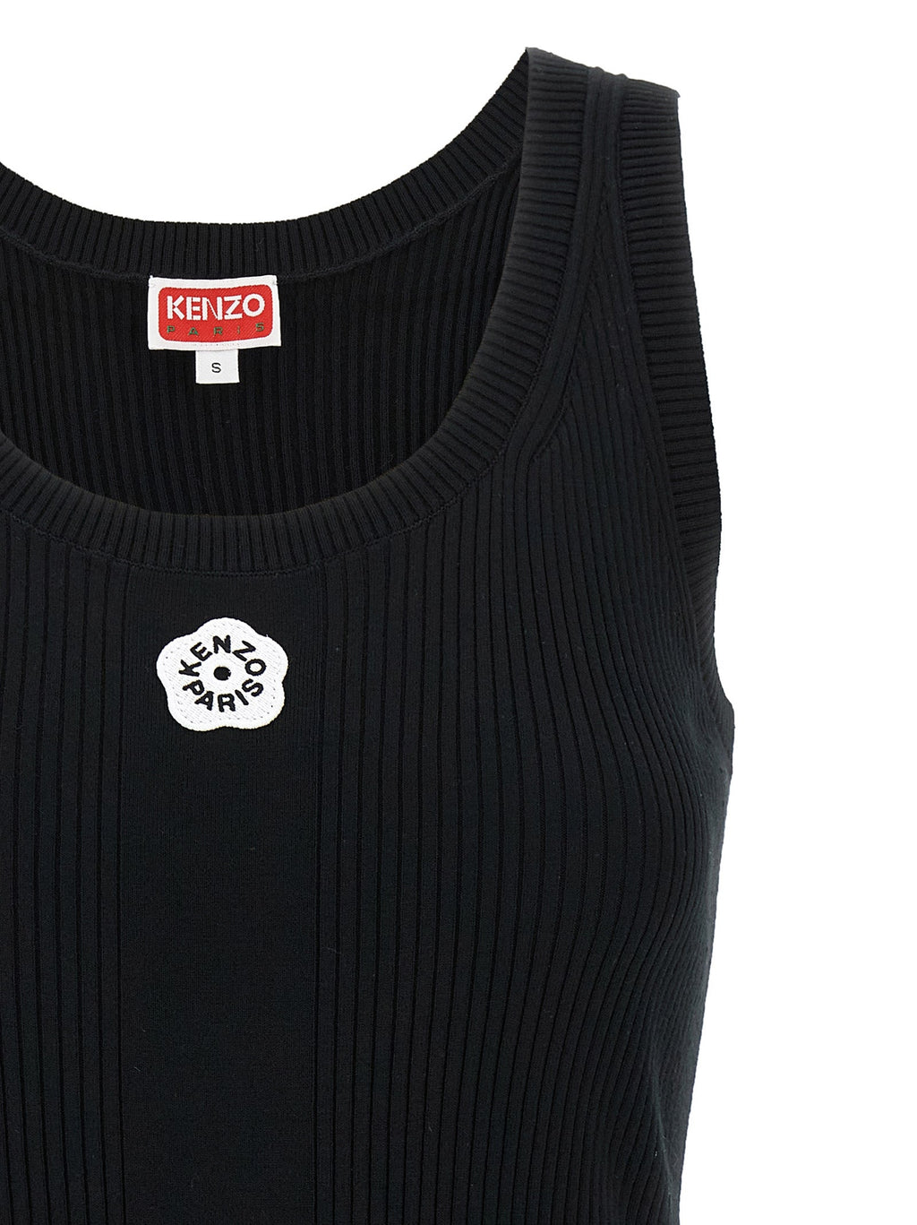 Kenzo Black Viscose Sleeveles T-Shirt