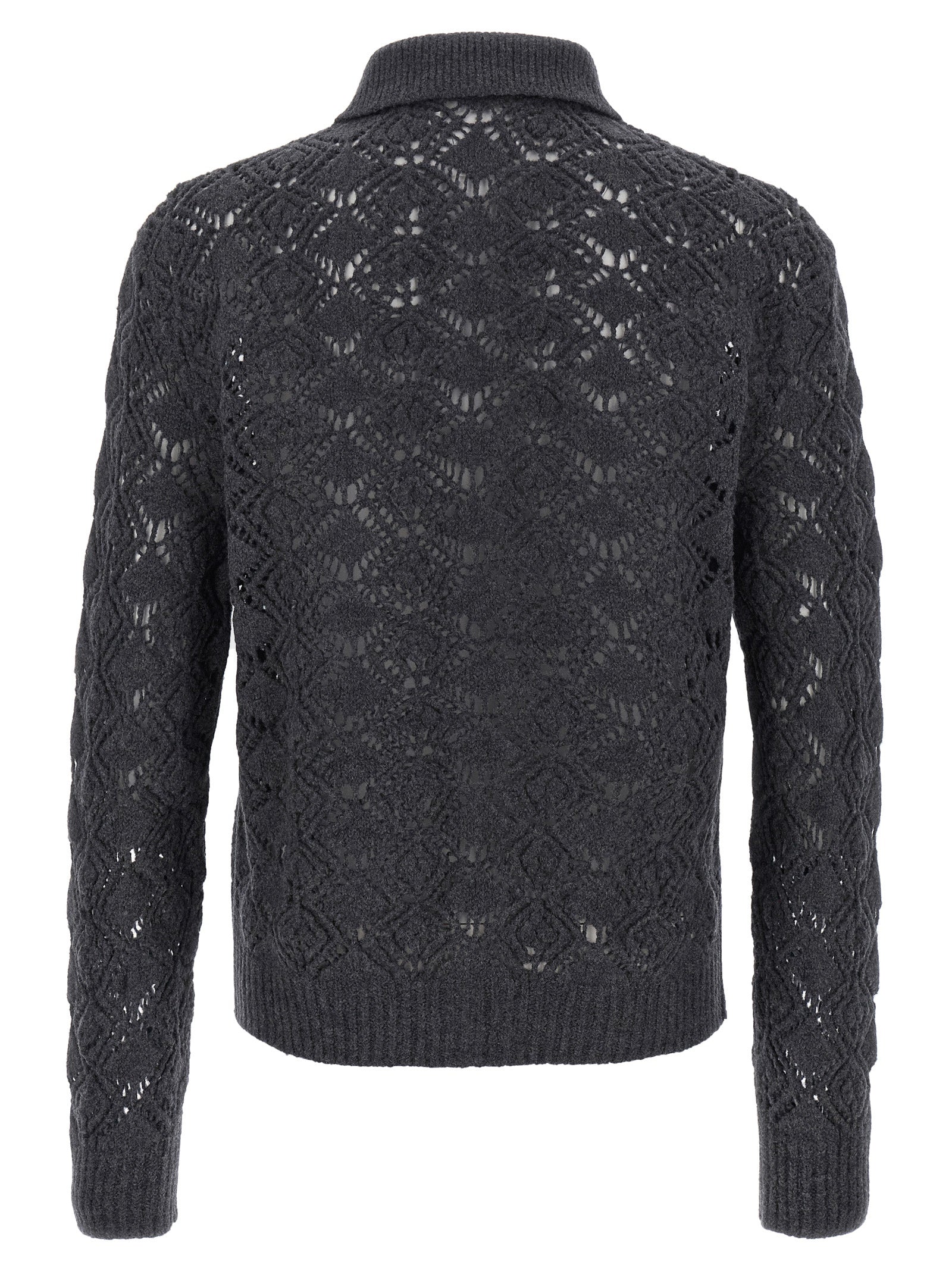 Jil Sander Gray Virgin Wool Cardigan