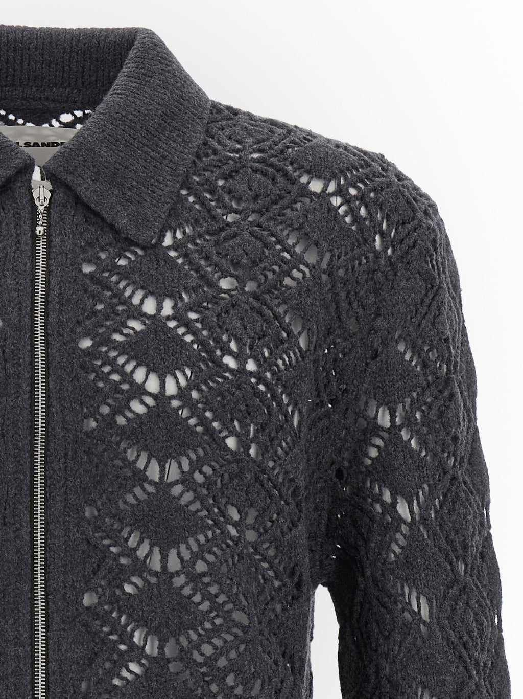 Jil Sander Gray Virgin Wool Cardigan