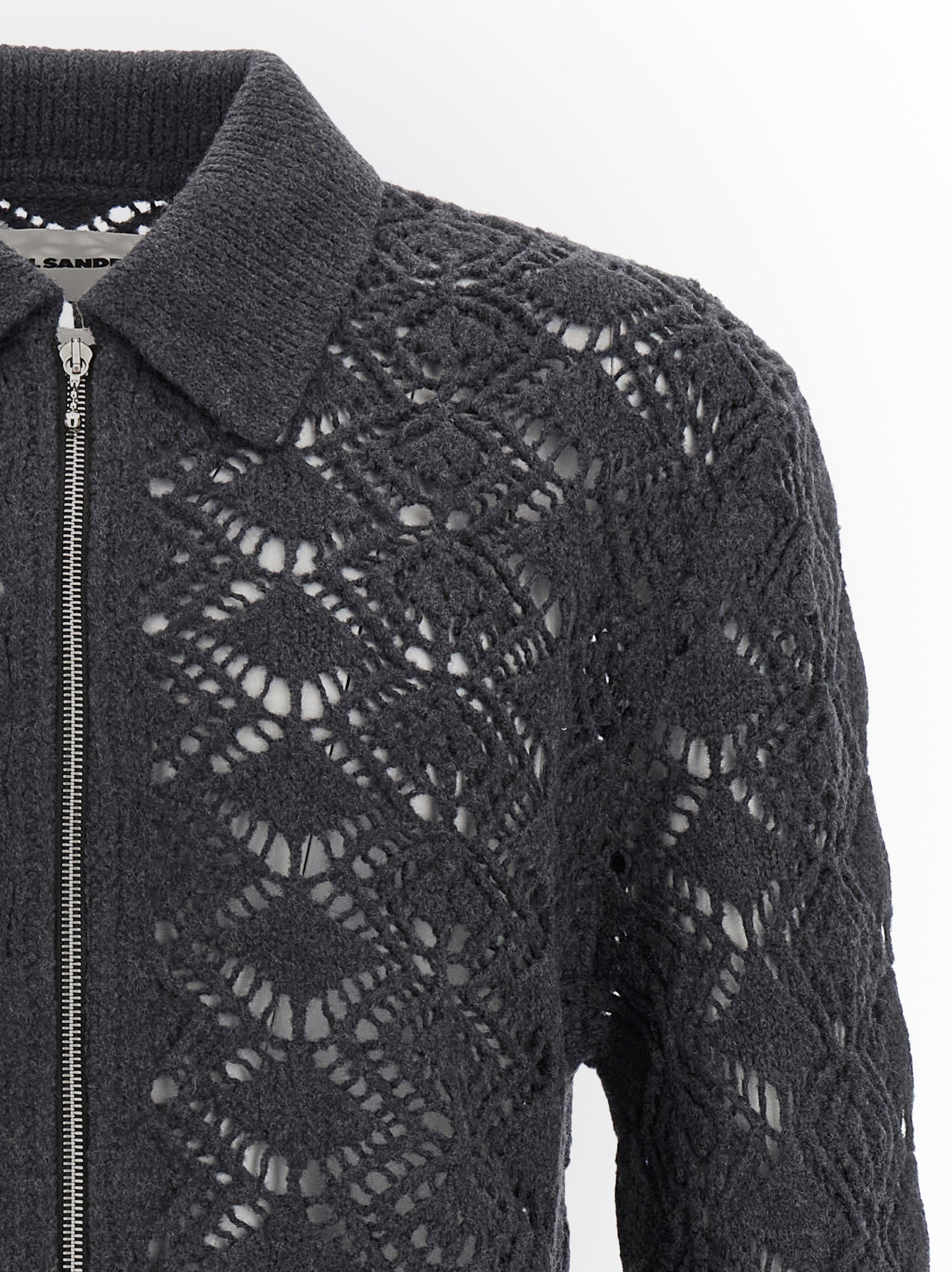 Jil Sander Gray Virgin Wool Cardigan
