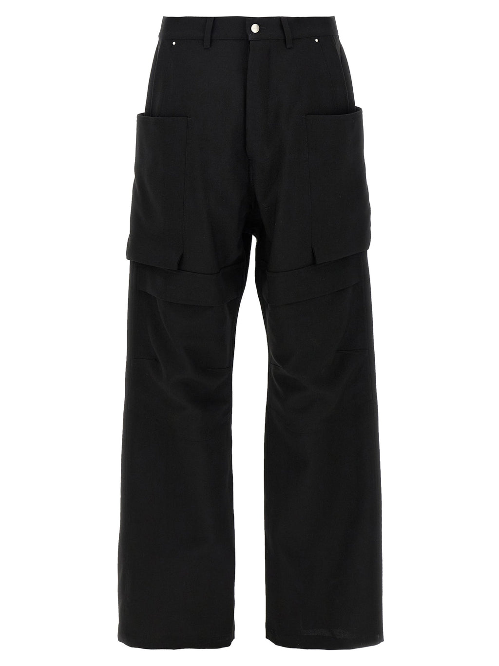 Rick Owens Black Virgin Wool Cargo Pants