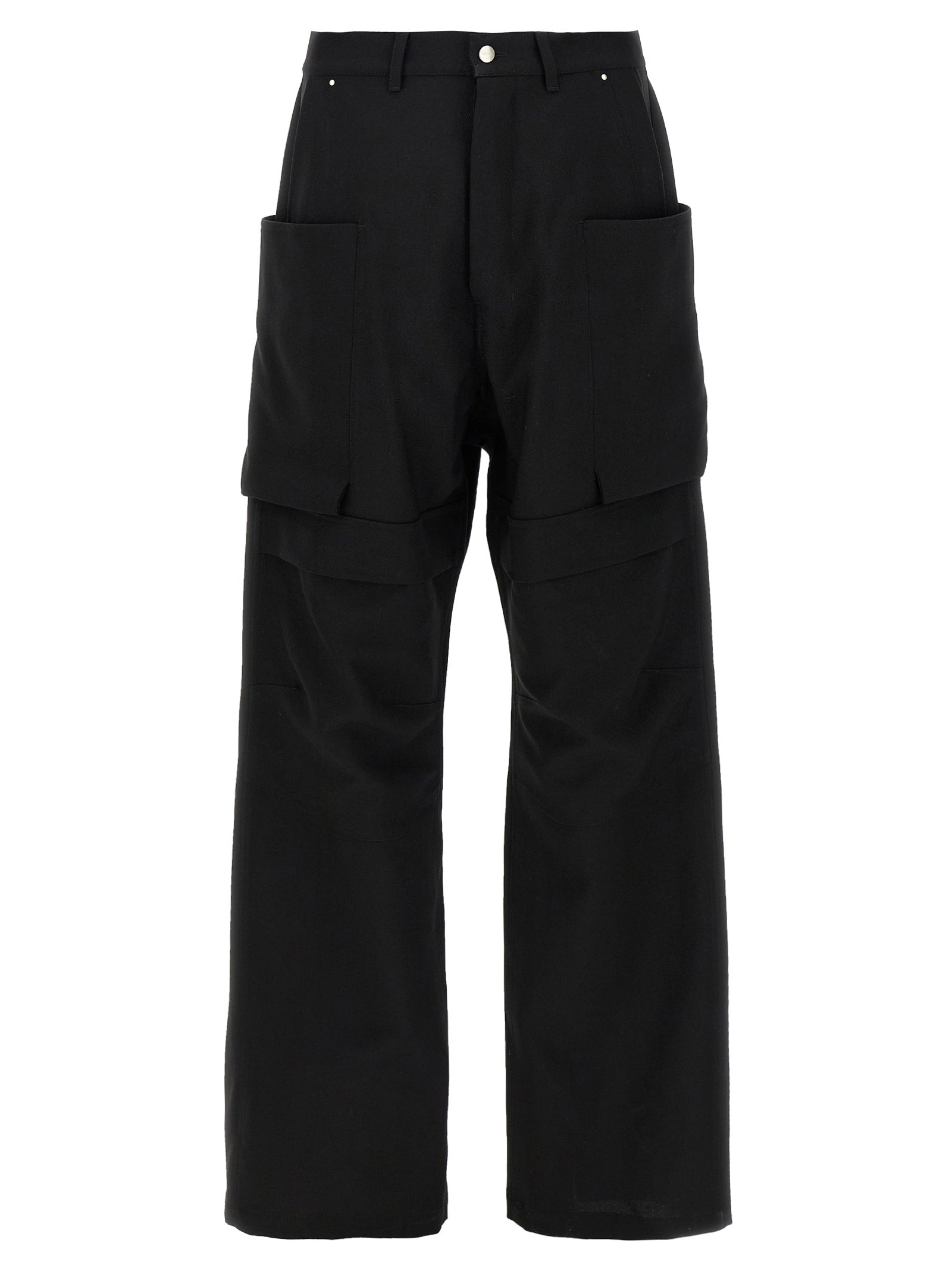 Rick Owens Black Virgin Wool Cargo Pants