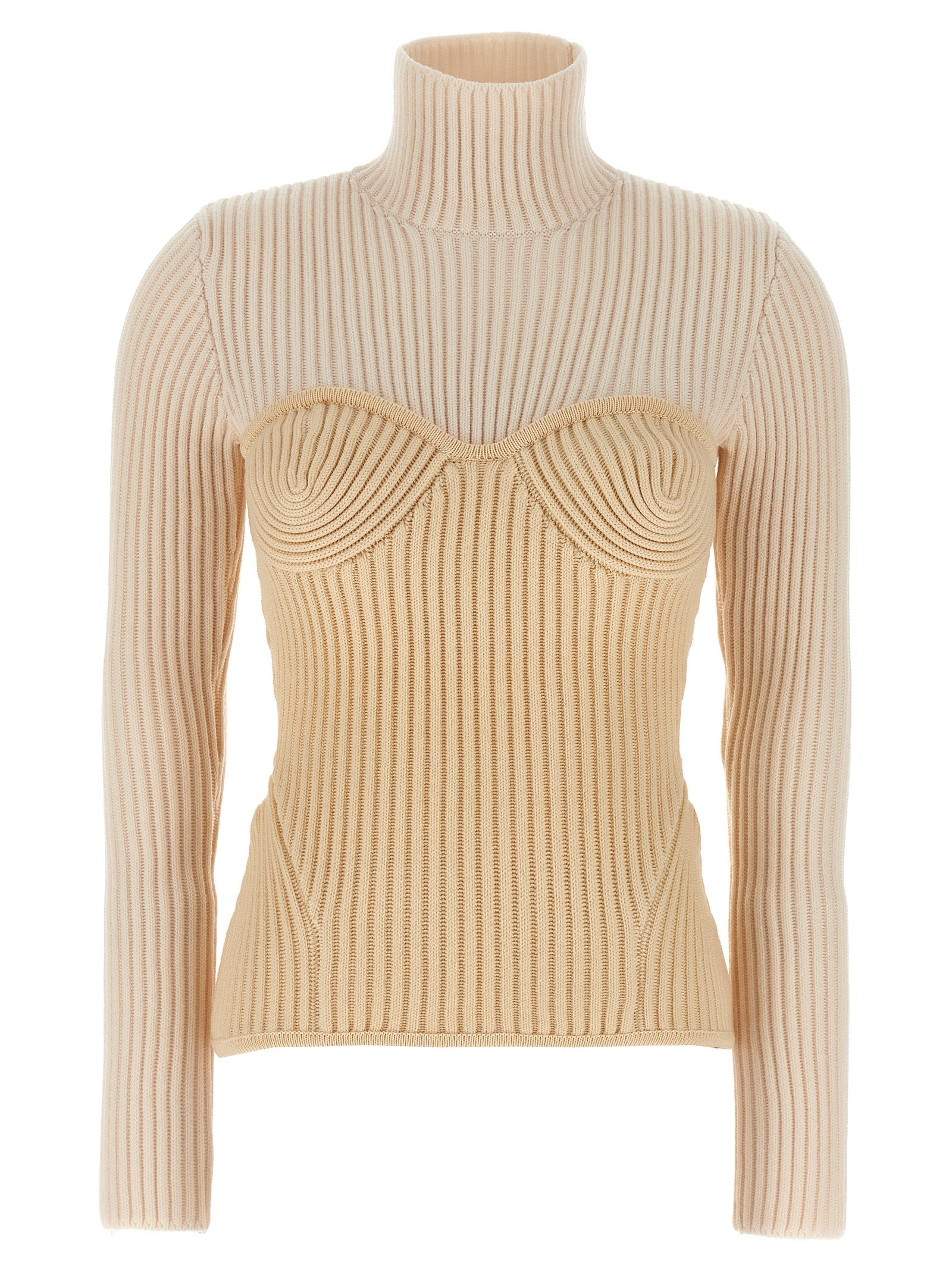 Jean Paul Gaultier Beige Merino Wool Cardigan