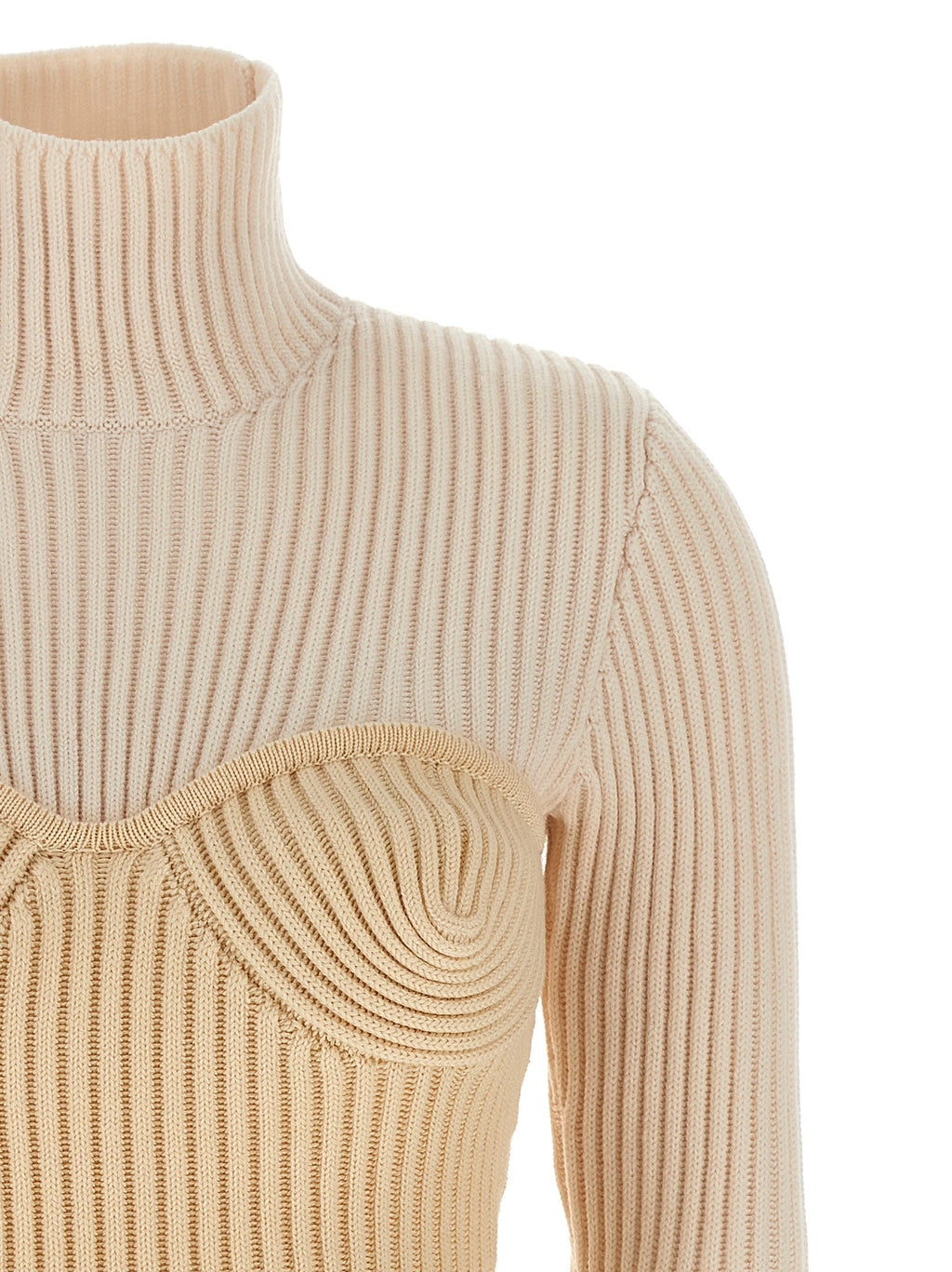 Jean Paul Gaultier Beige Merino Wool Cardigan