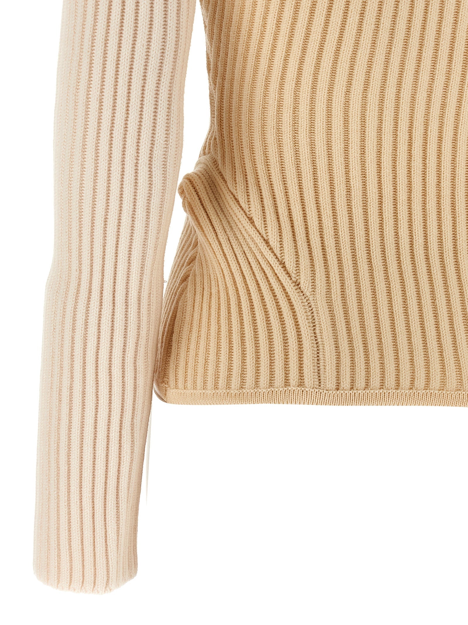 Jean Paul Gaultier Beige Merino Wool Cardigan