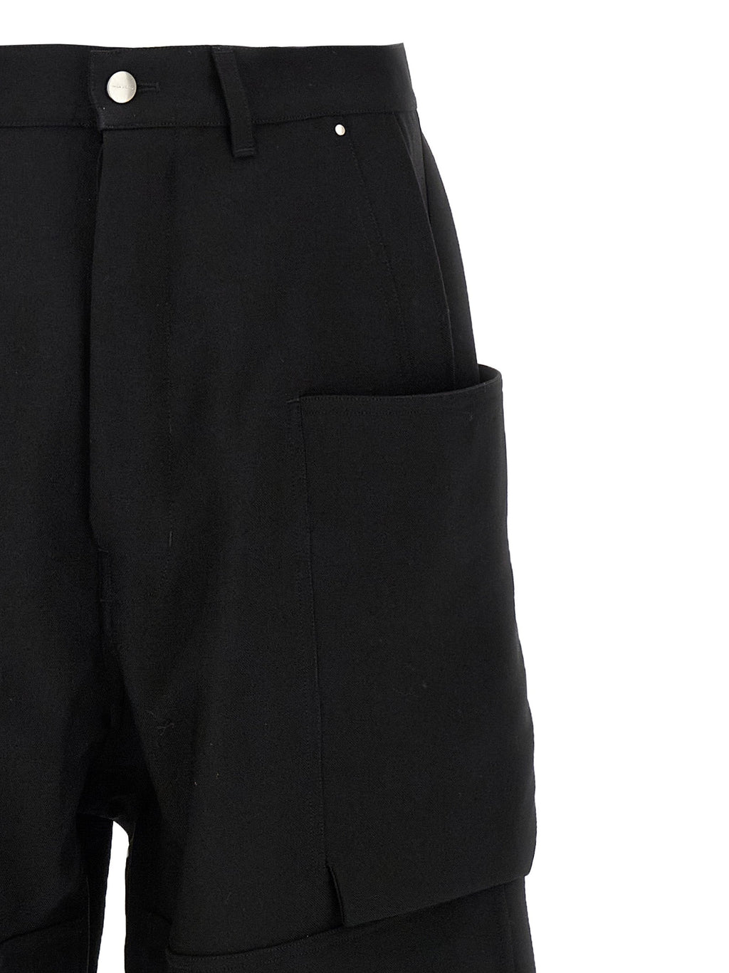 Rick Owens Black Virgin Wool Cargo Pants