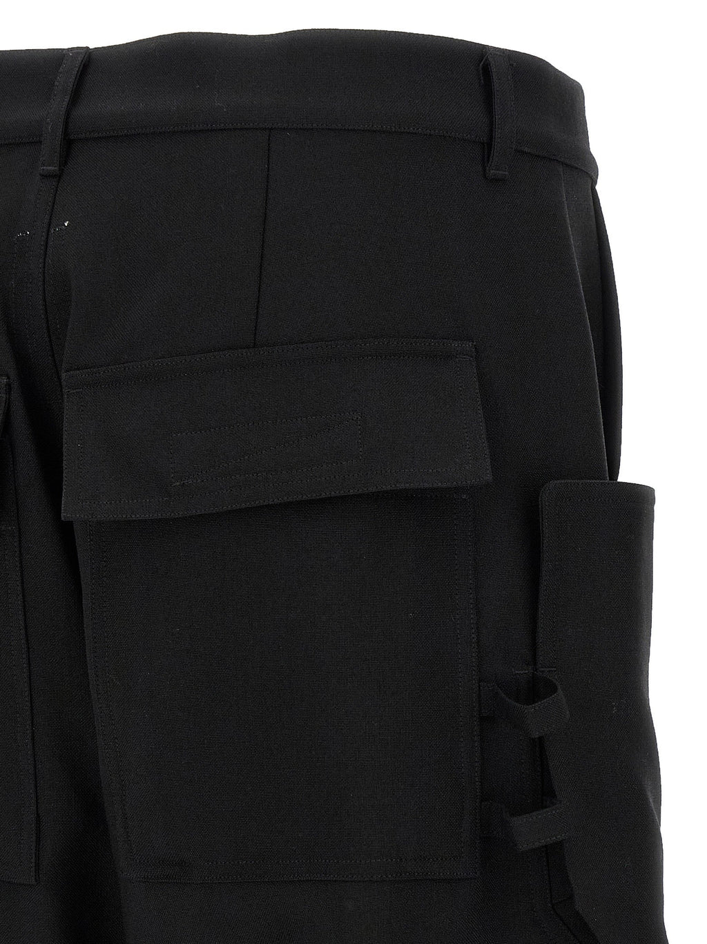 Rick Owens Black Virgin Wool Cargo Pants