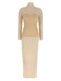 Jean Paul Gaultier Beige Merino Wool Long Dress