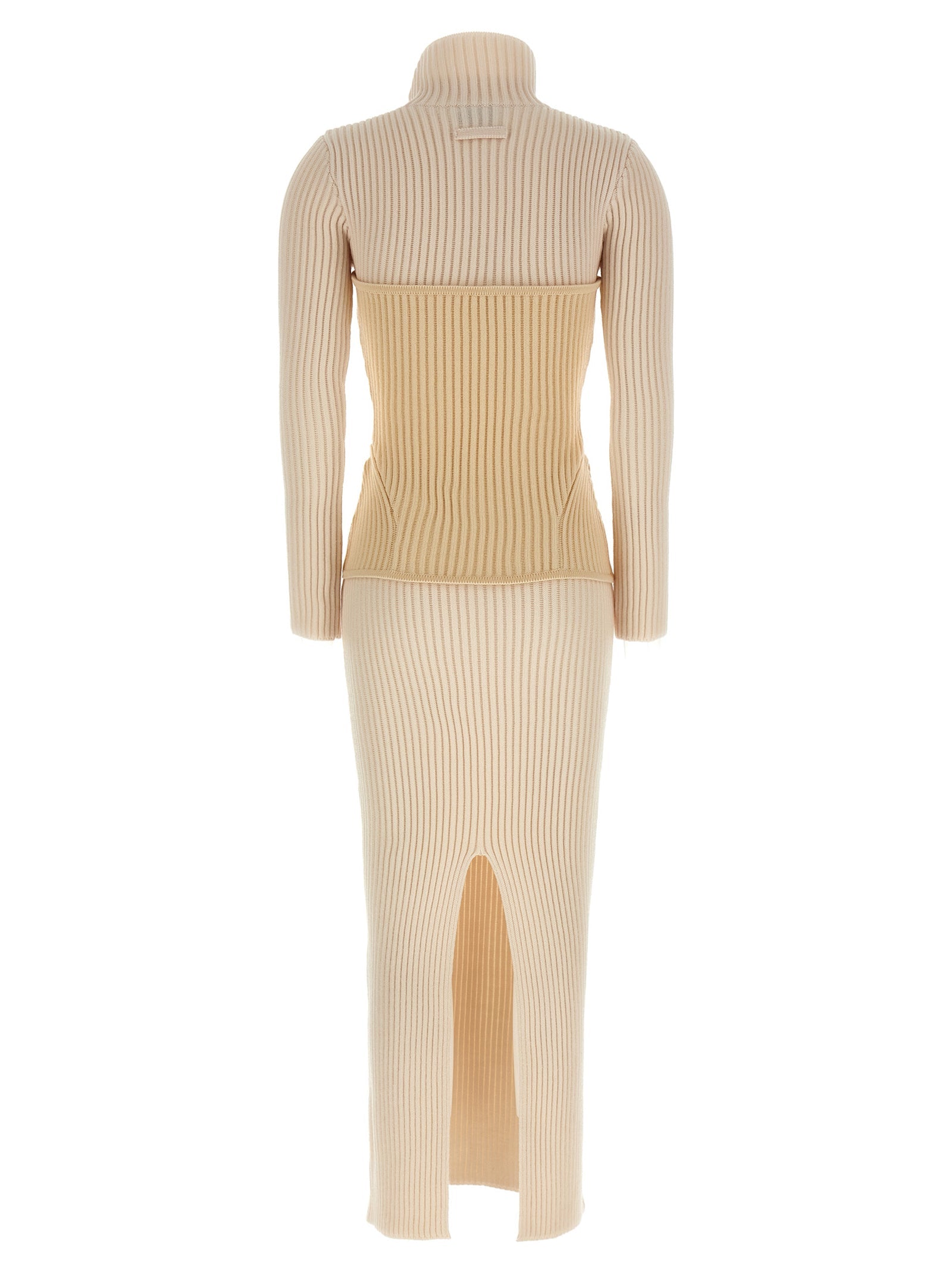Jean Paul Gaultier Beige Merino Wool Long Dress
