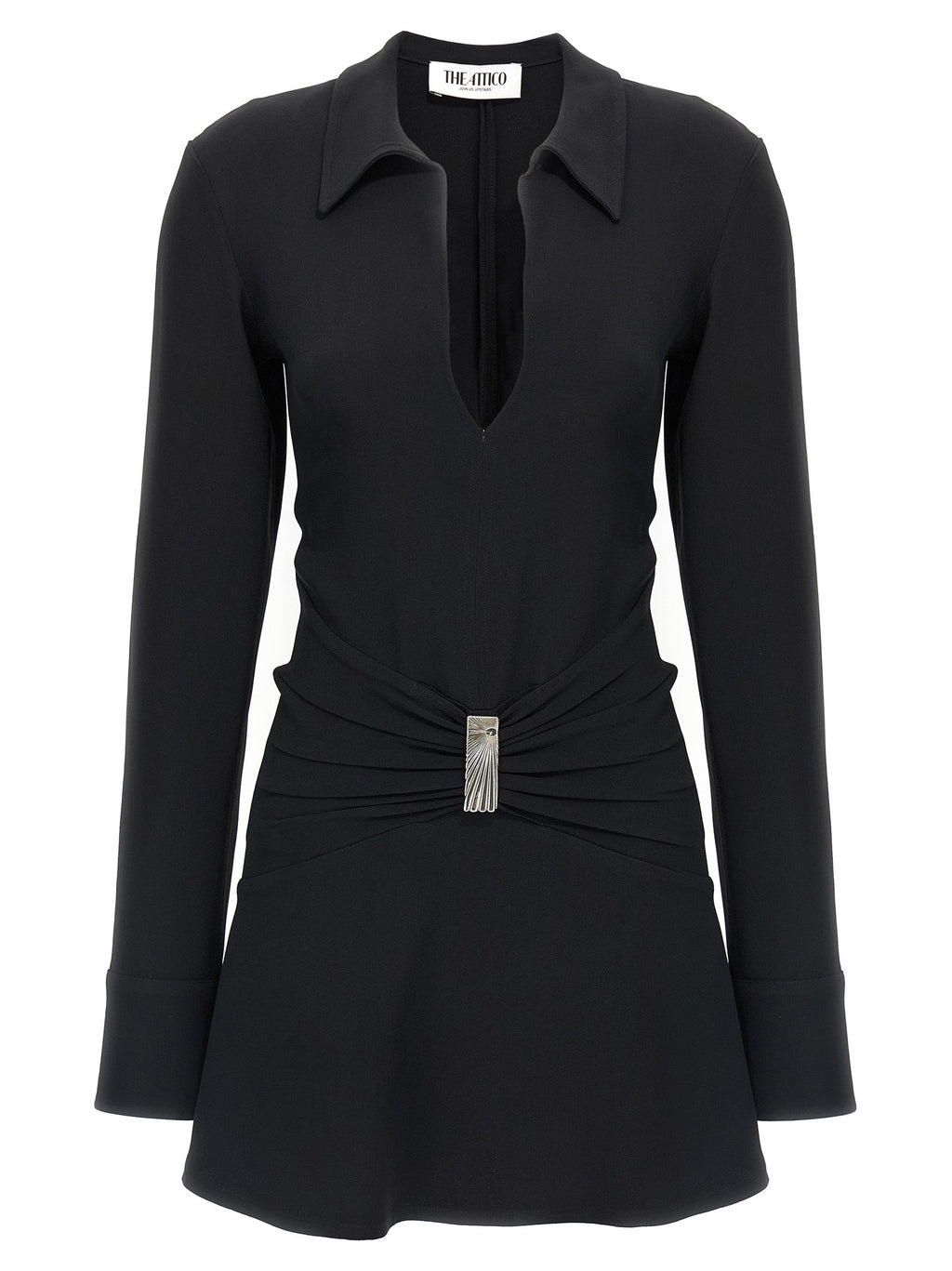 The Attico Black Marabou Short Dress