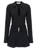 The Attico Black Marabou Short Dress