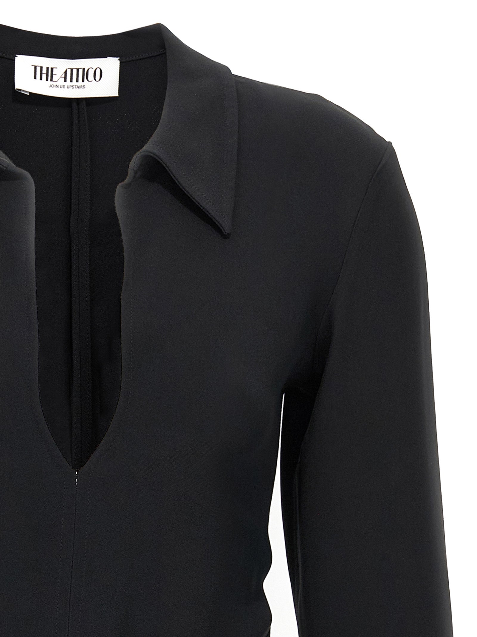 The Attico Black Marabou Short Dress