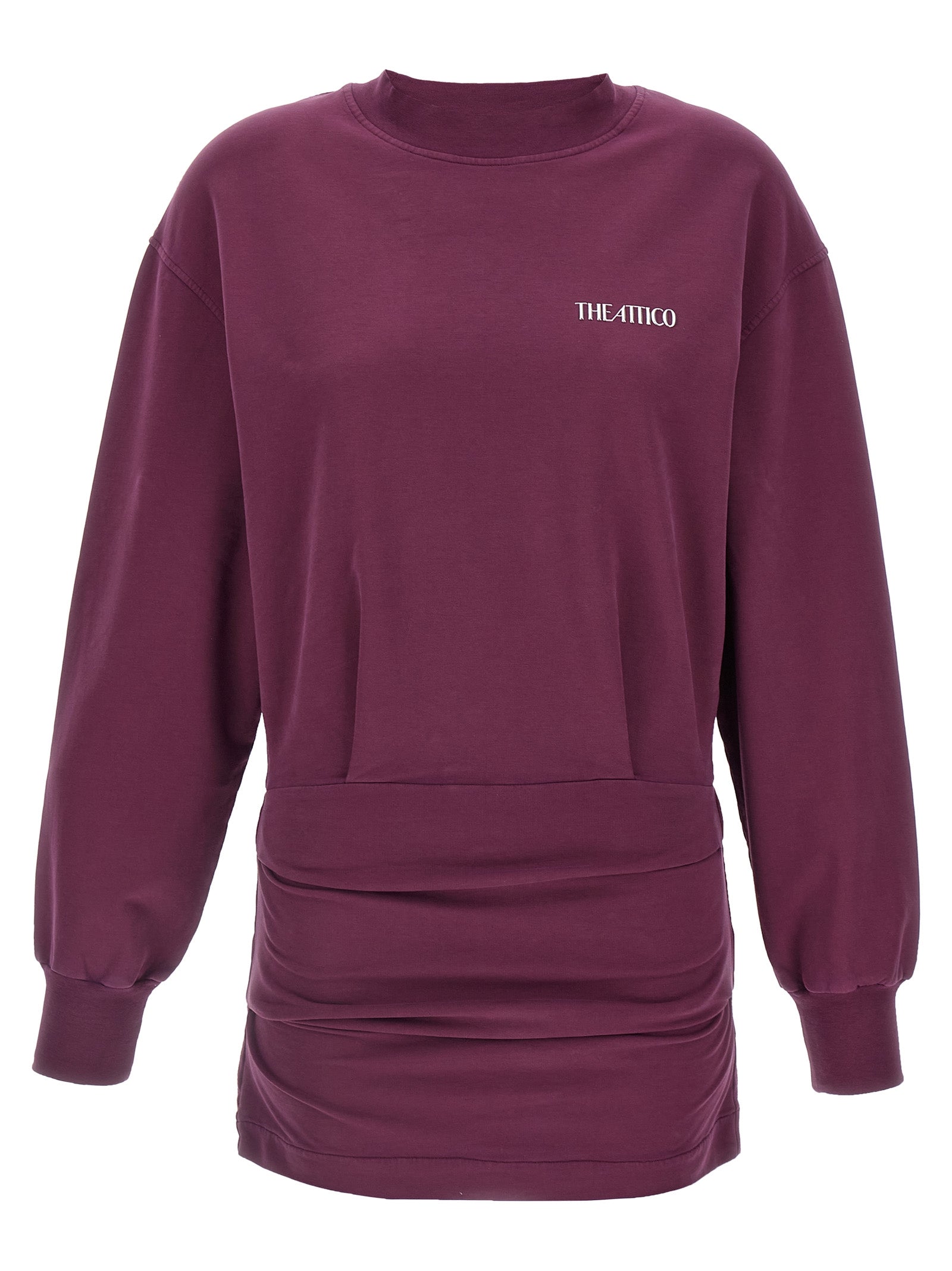 The Attico Bordeaux Cotton Short Dress