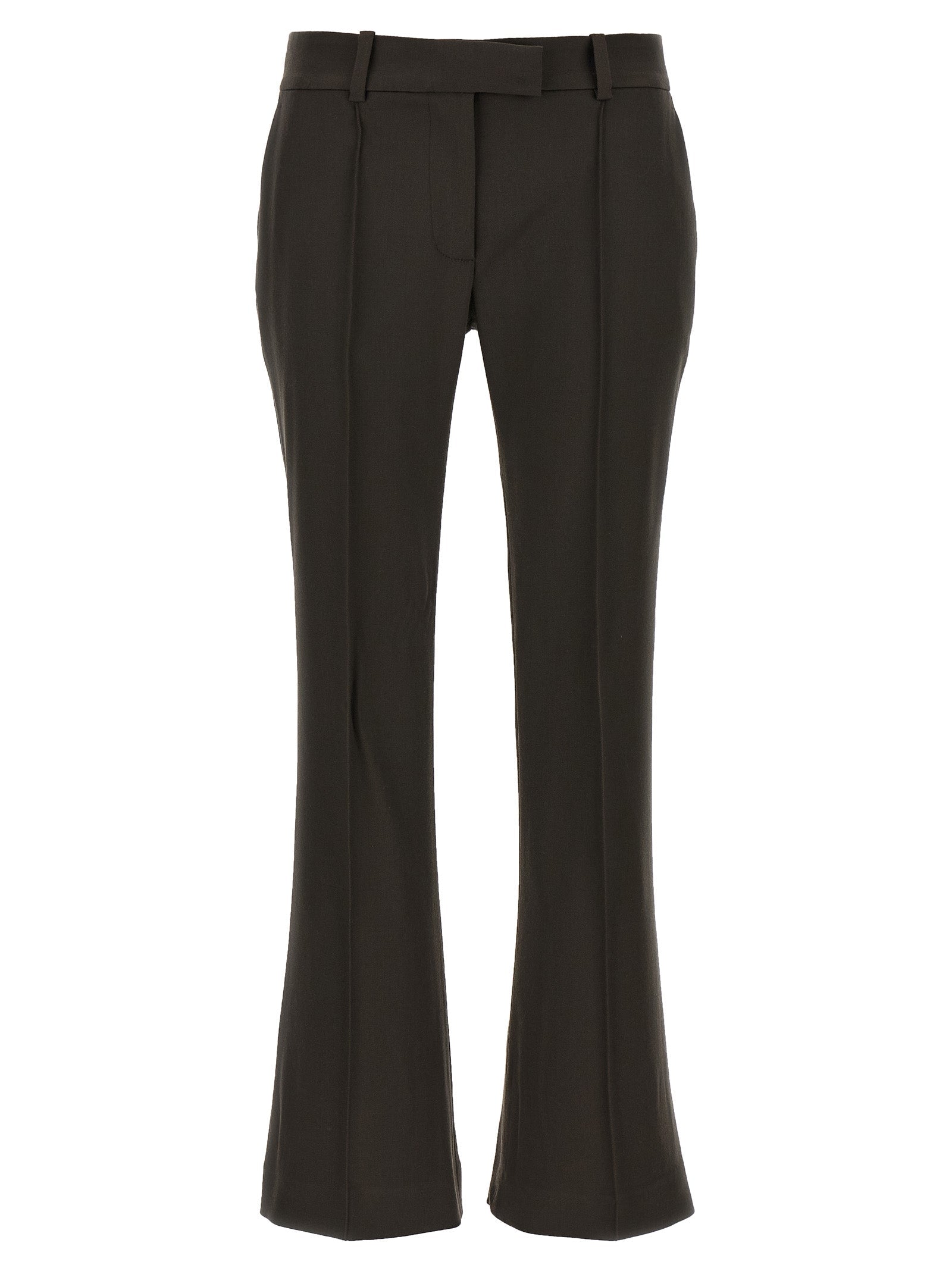 The Attico Brown Virgin Wool Flared Pants