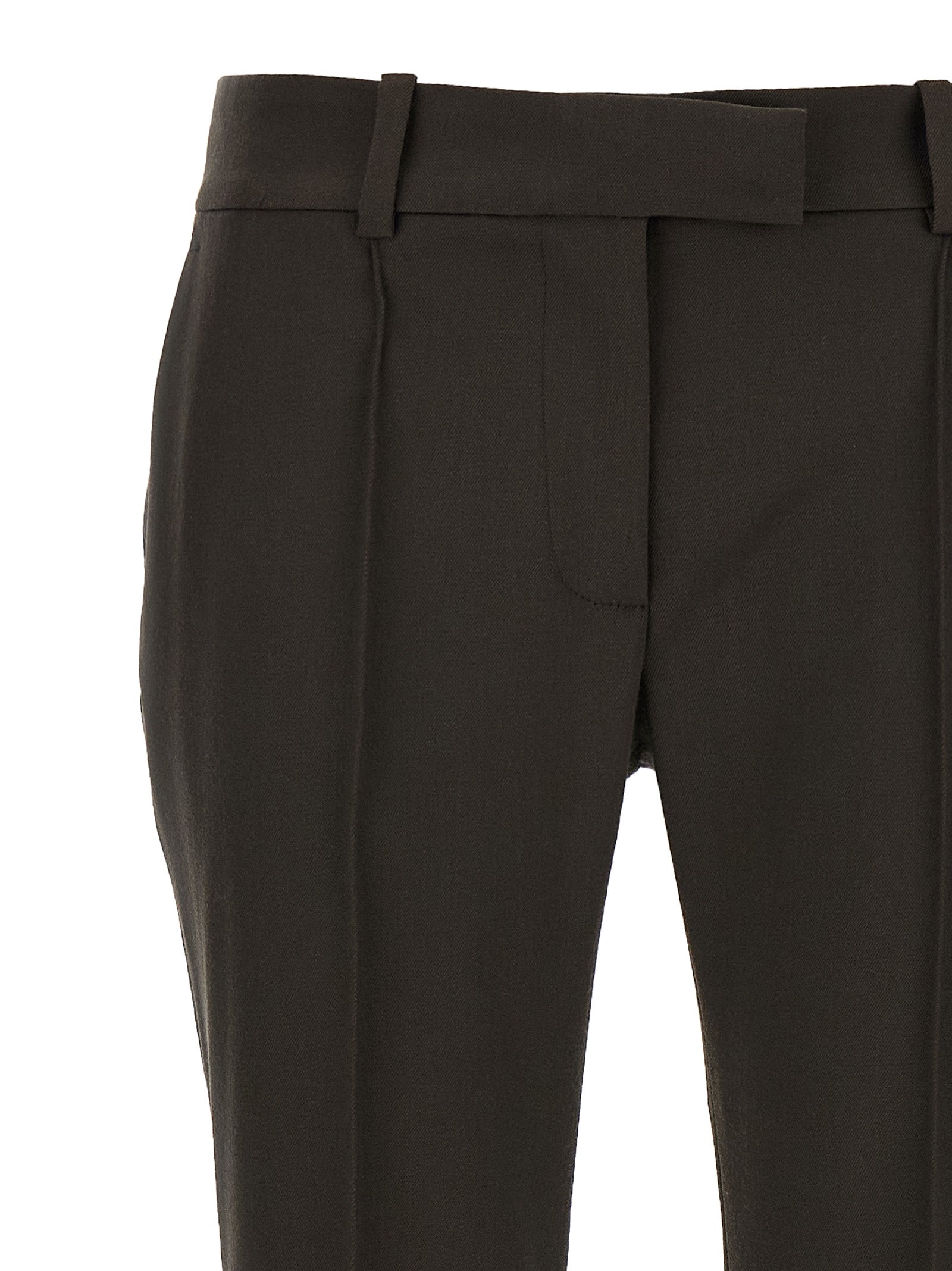 The Attico Brown Virgin Wool Flared Pants