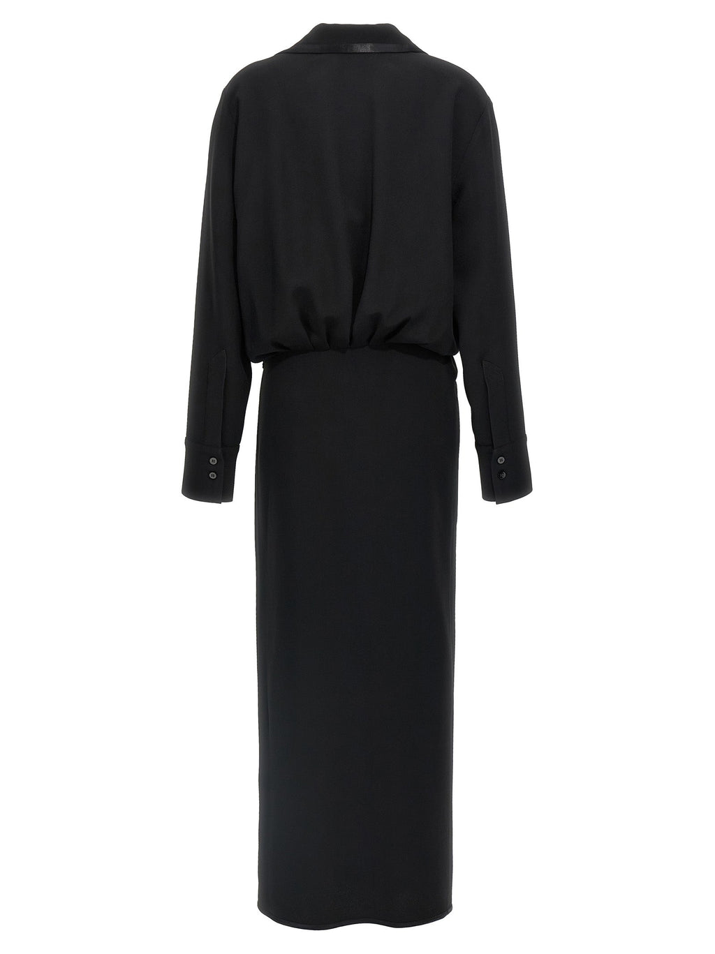 The Attico Black Marabou Midi Dress