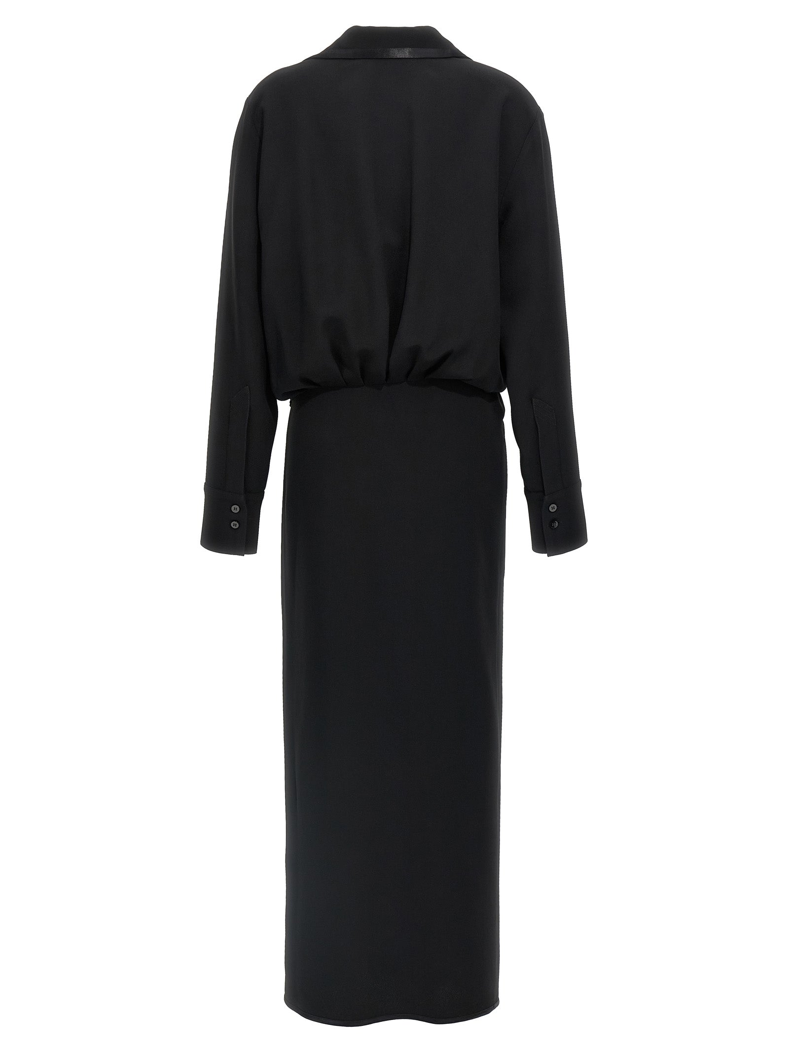 The Attico Black Marabou Midi Dress